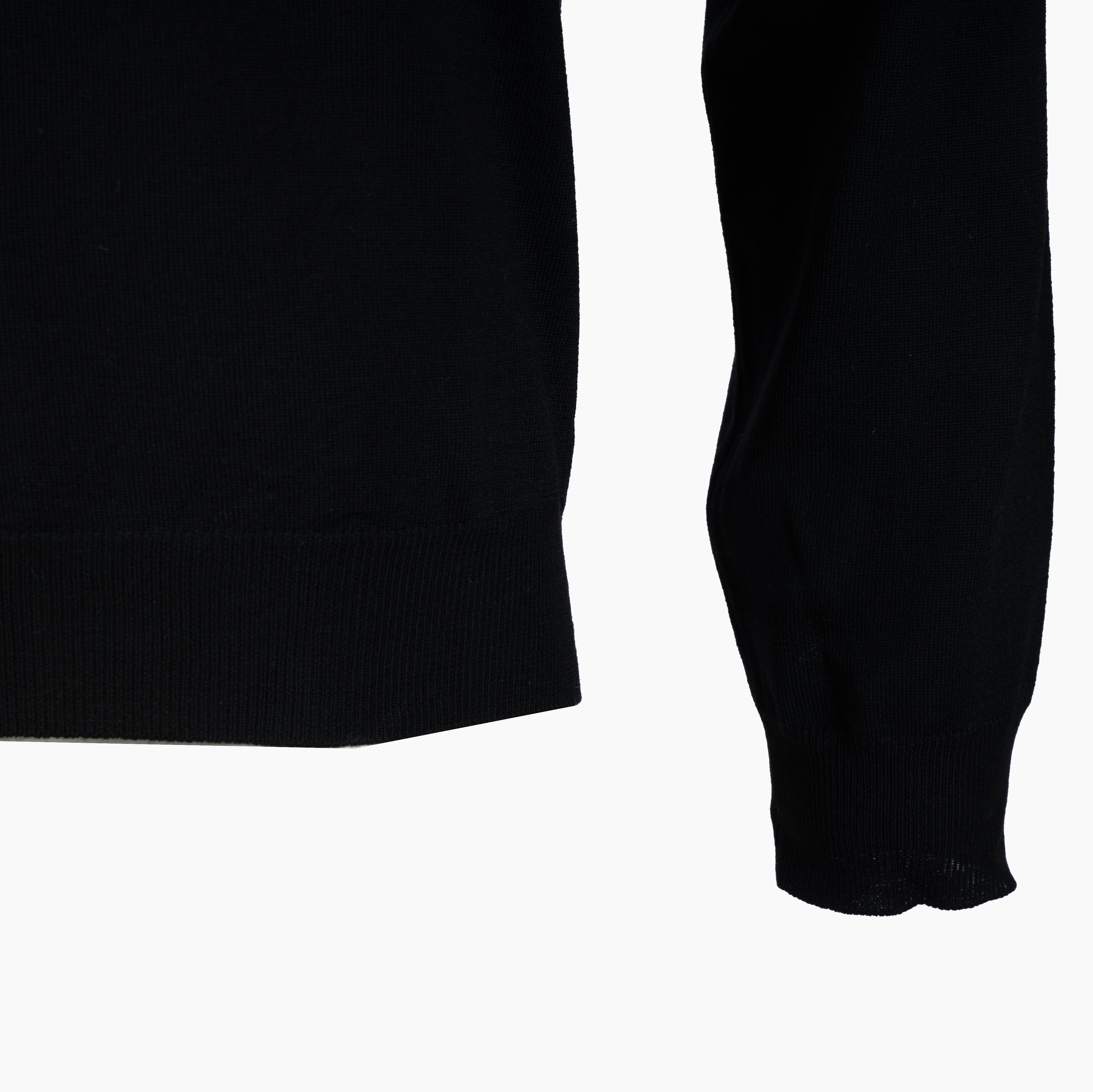 Slowear Gebreide Polo Lange Mouw Zwart | Flexwool