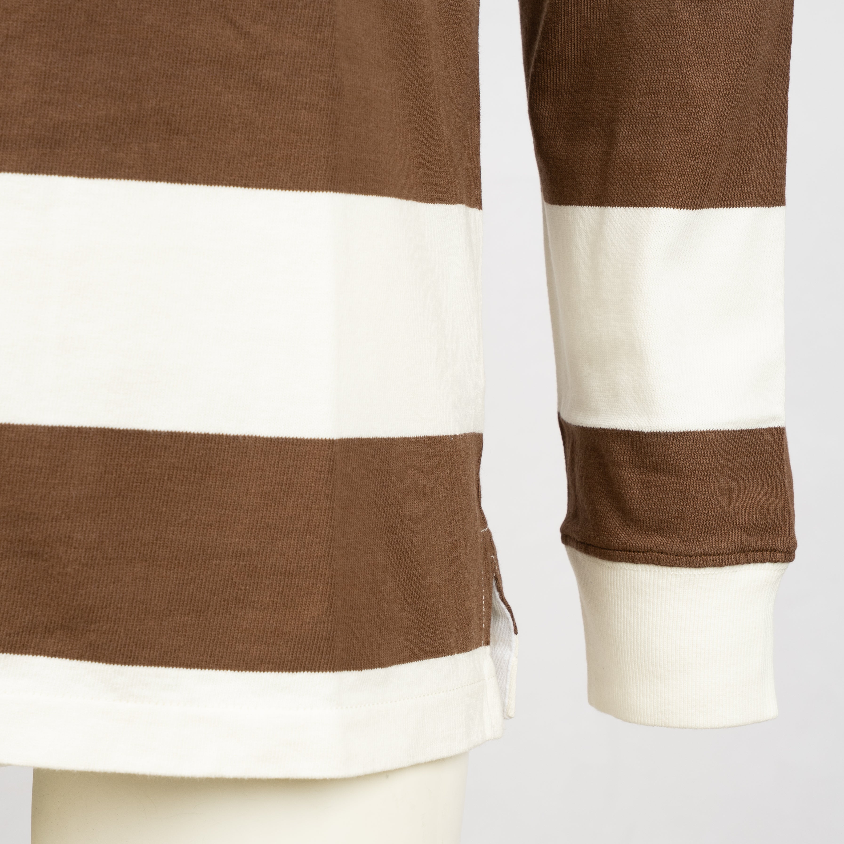 Ralph Lauren Polo Lange Mouw Camel Gestreept | Iconic Rugby Shirt