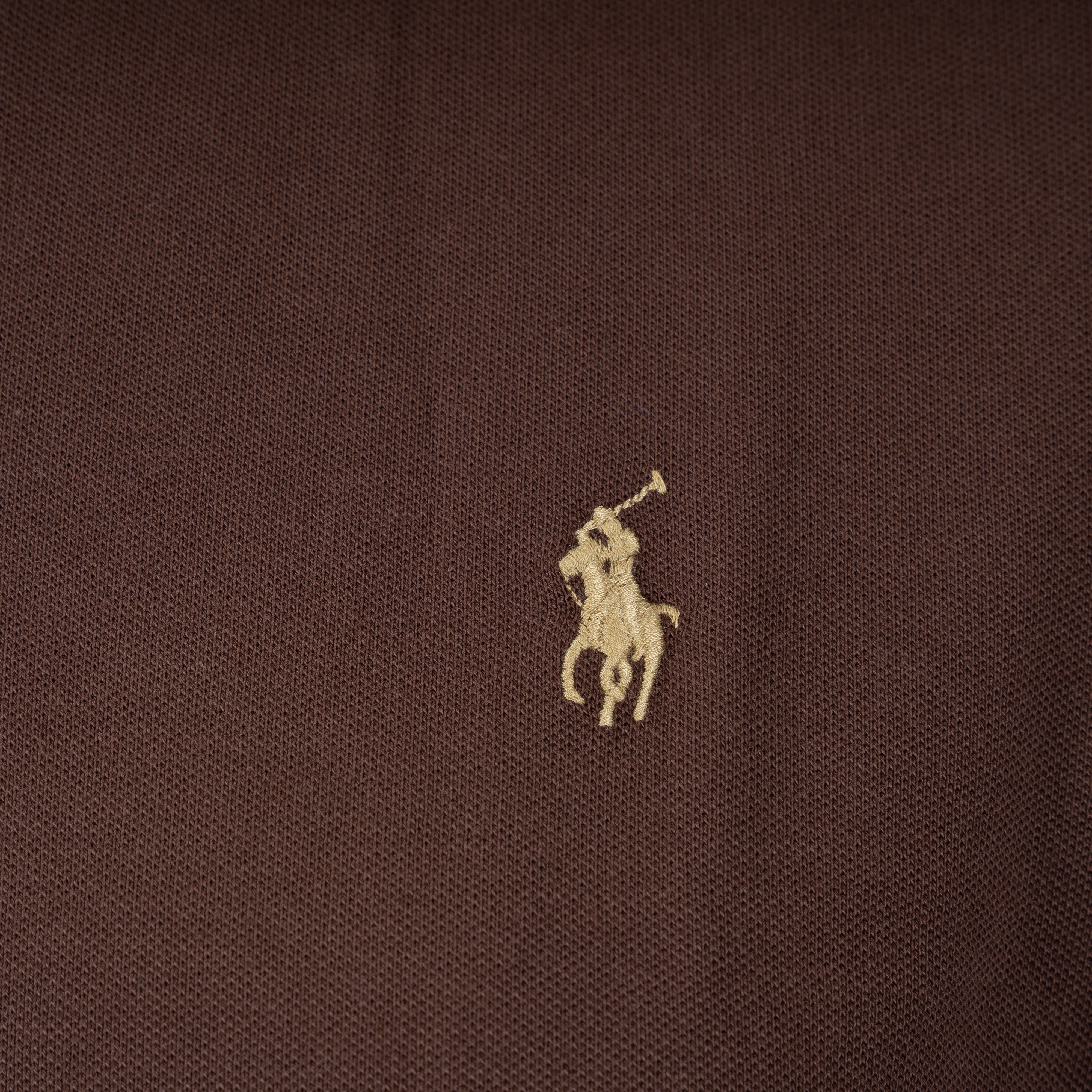 Ralph Lauren Polo Lange Mouw Bruin | Custom Slim Fit