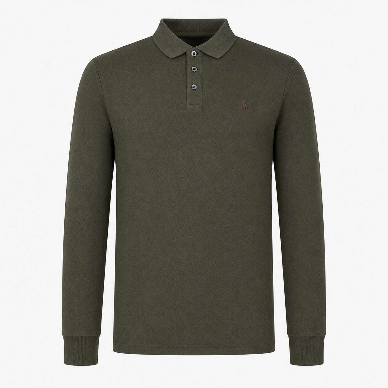 Ralph Lauren Polo Lange Mouw Groen | Custom Slim Fit