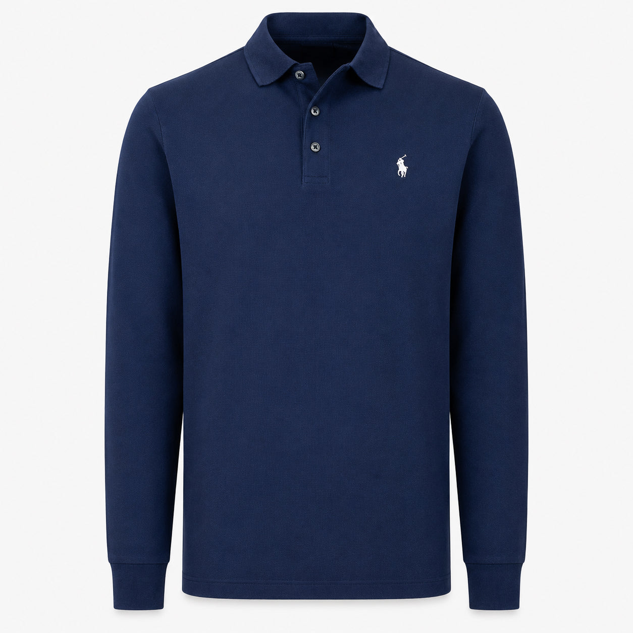 Ralph Lauren Polo Lange Mouw Blauw | Custom Slim Fit