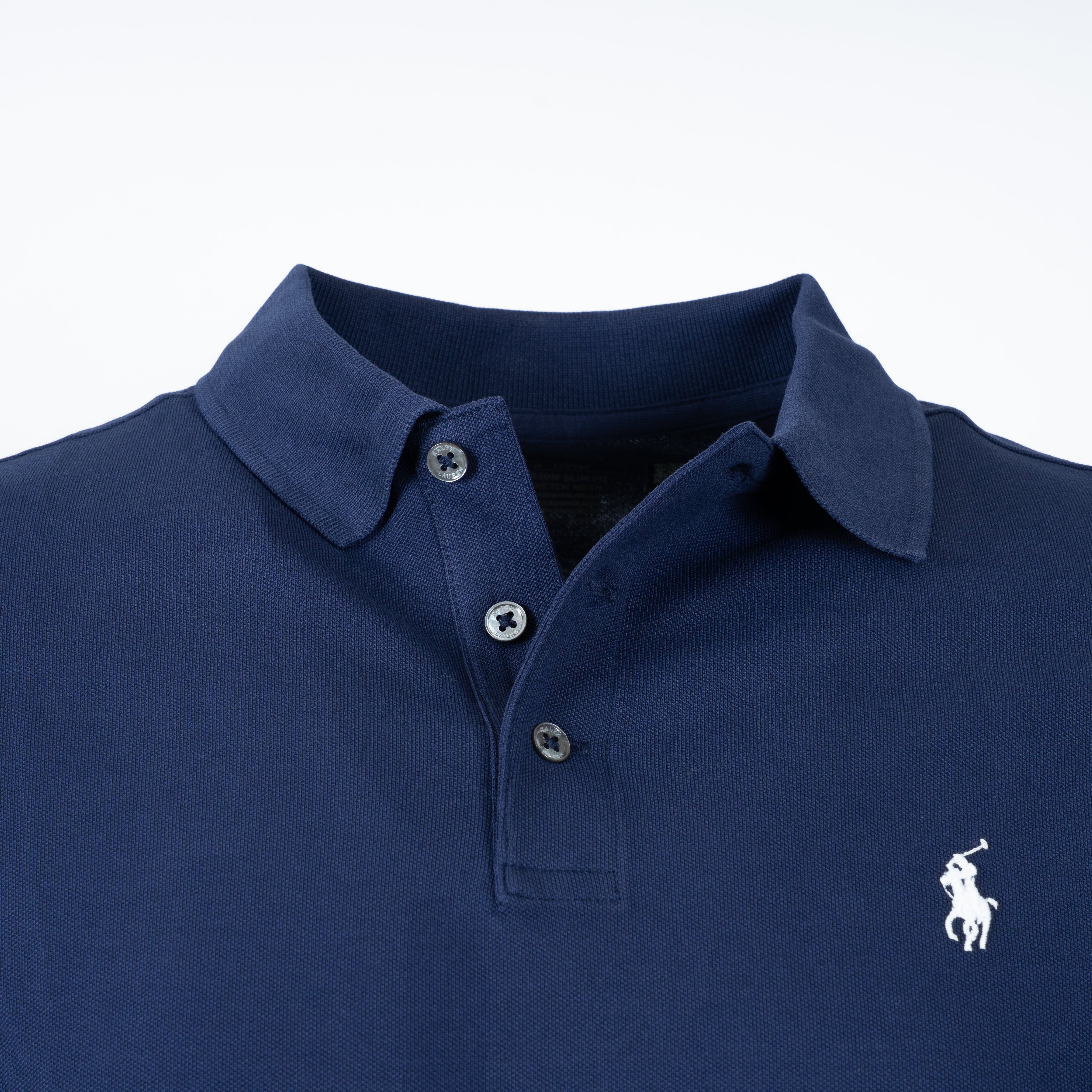 Ralph Lauren Polo Lange Mouw Blauw | Custom Slim Fit
