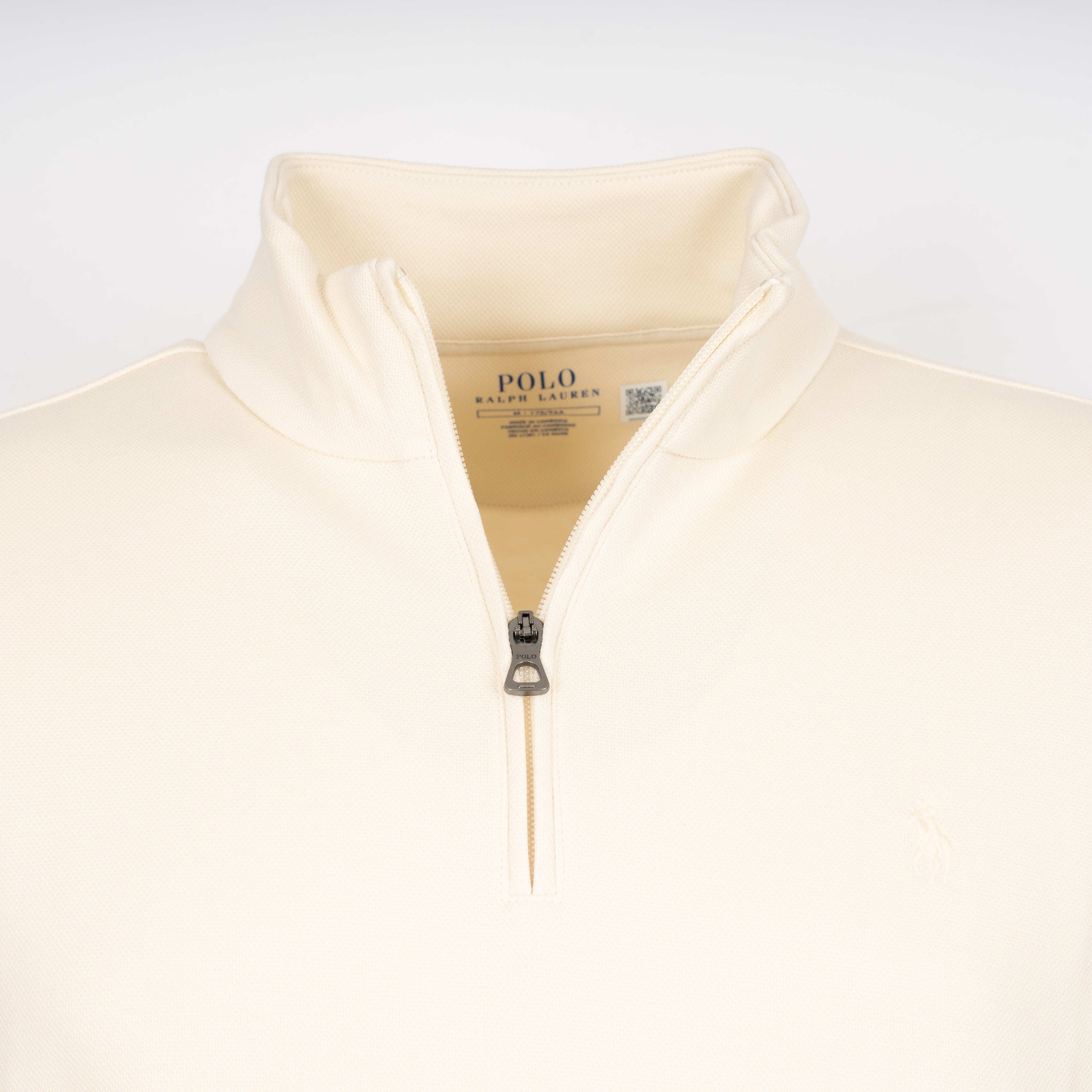 Ralph Lauren Gebreide Trui met Rits Crème | Double-Knit
