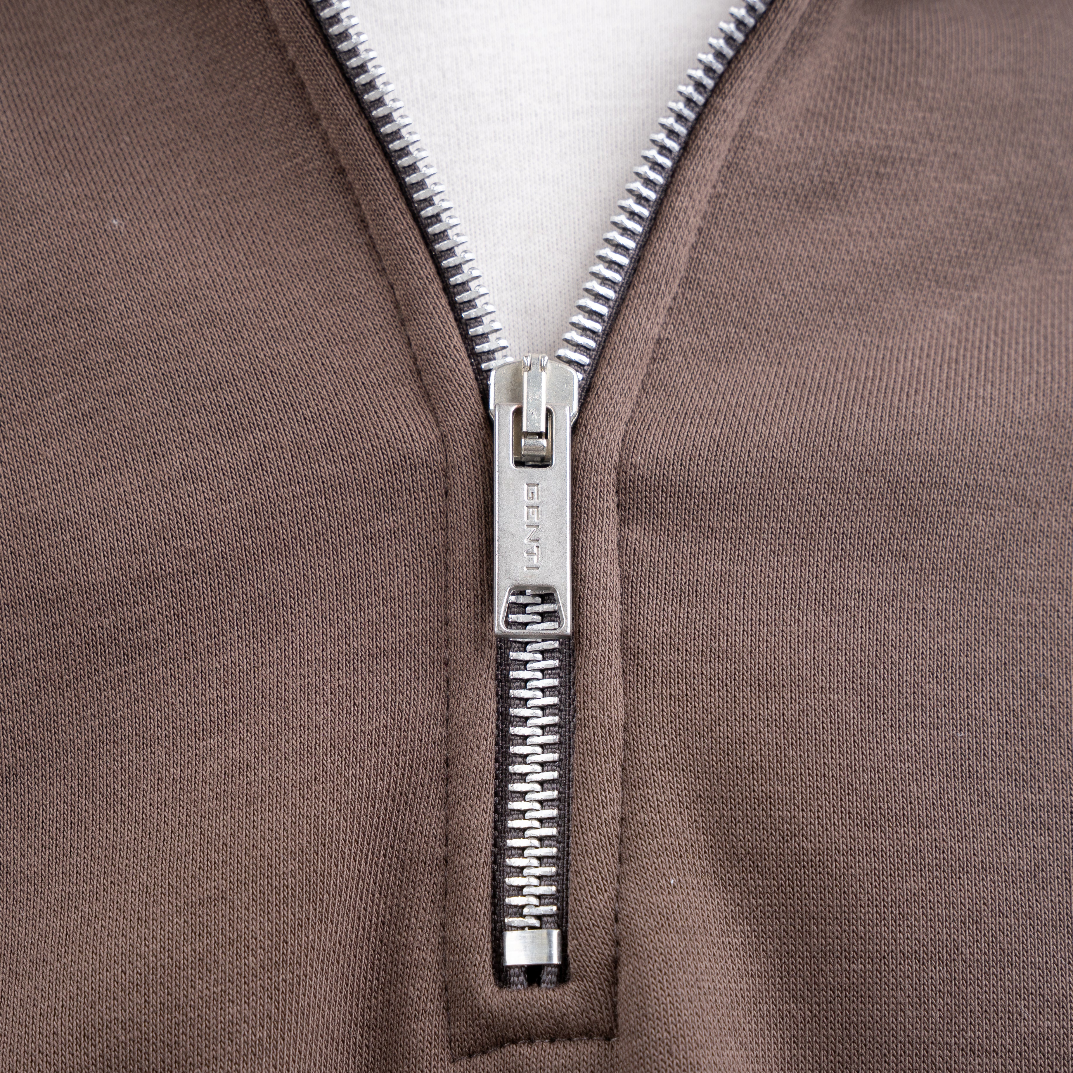 Genti Sweater met Rits Bruin | Cotton