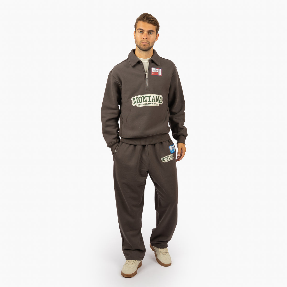 Pal Sporting Goods Sweater met Rits Bruin | Montana Half Zip