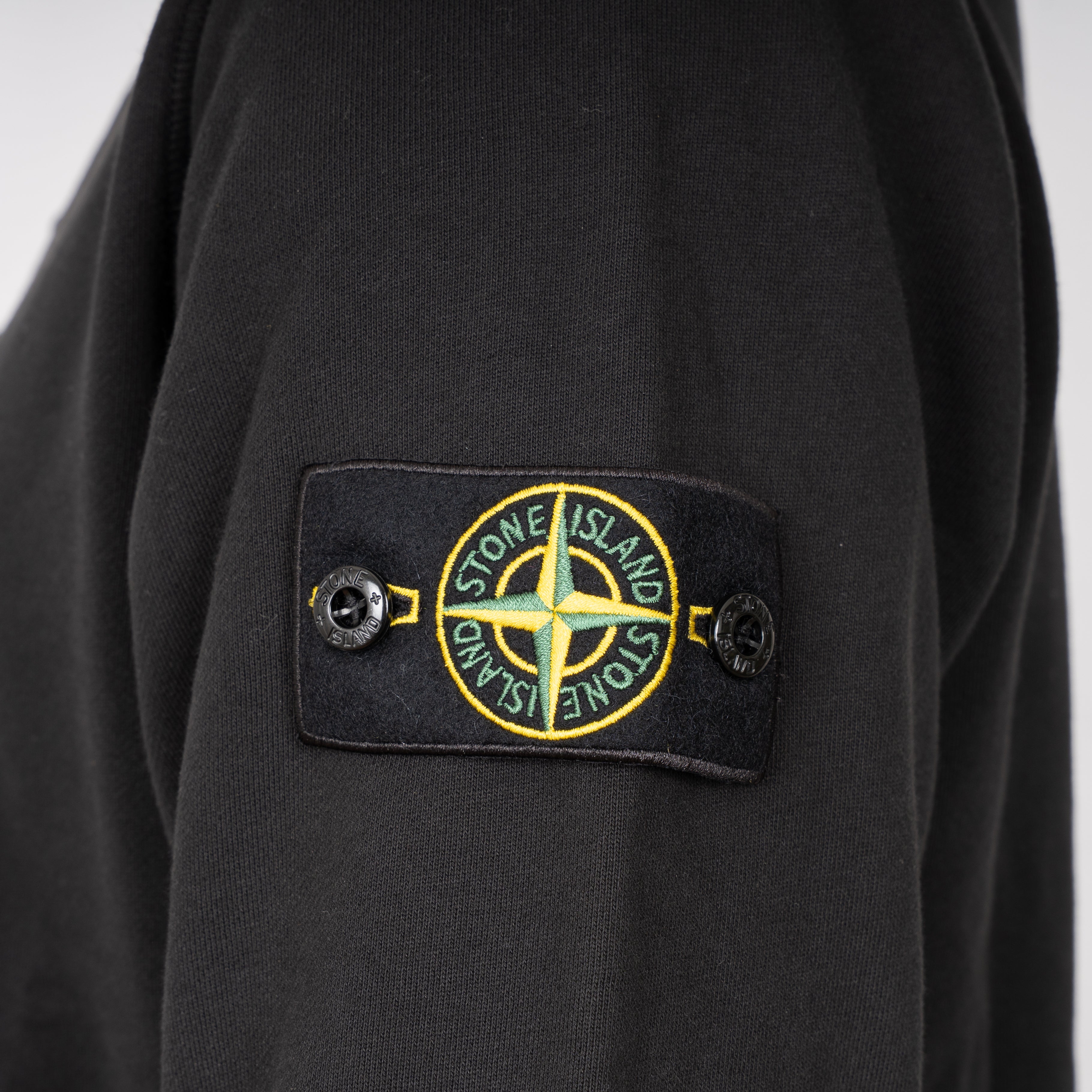 Stone Island Sweater met Rits Zwart | Organic Cotton Fleece