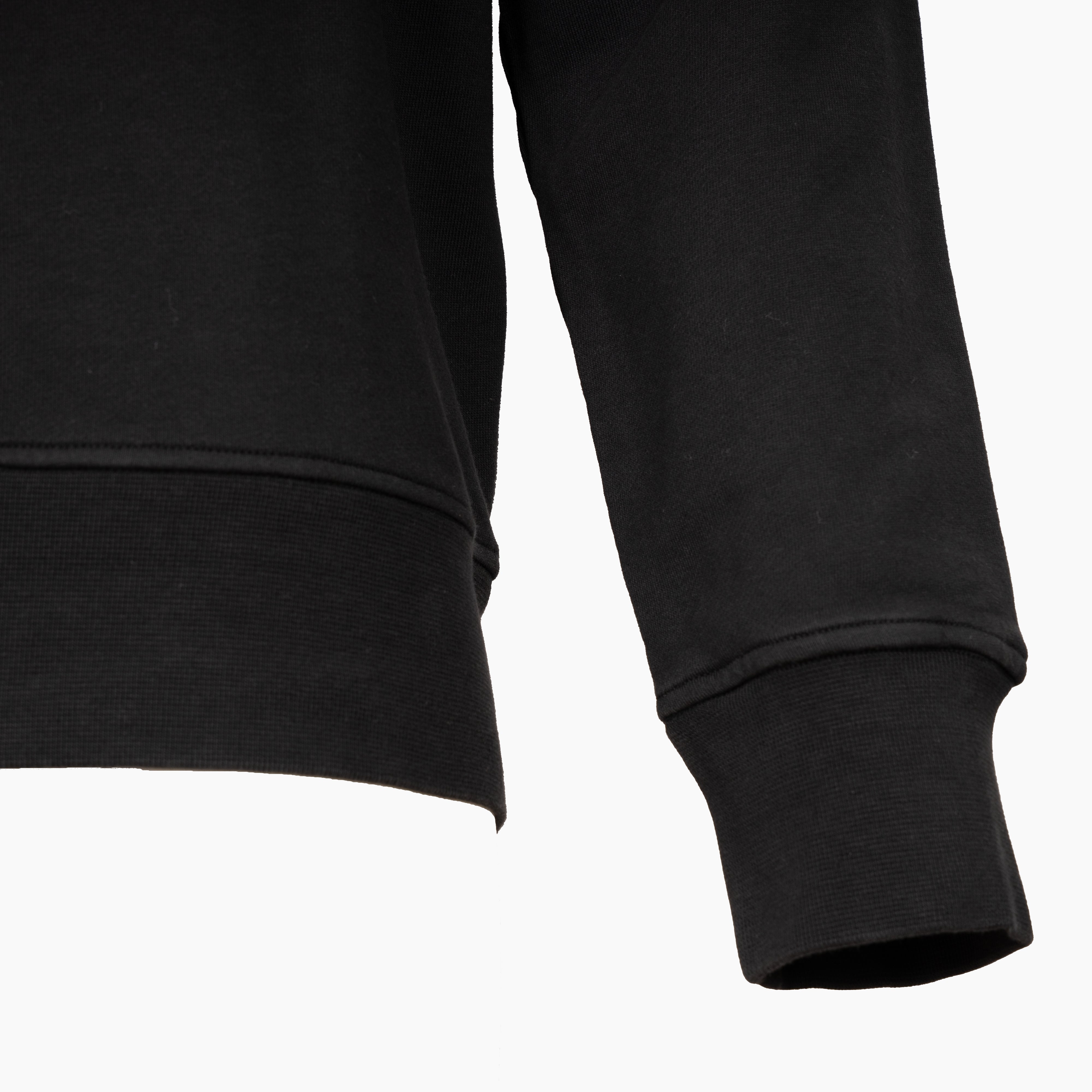 Stone Island Sweater met Rits Zwart | Organic Cotton Fleece