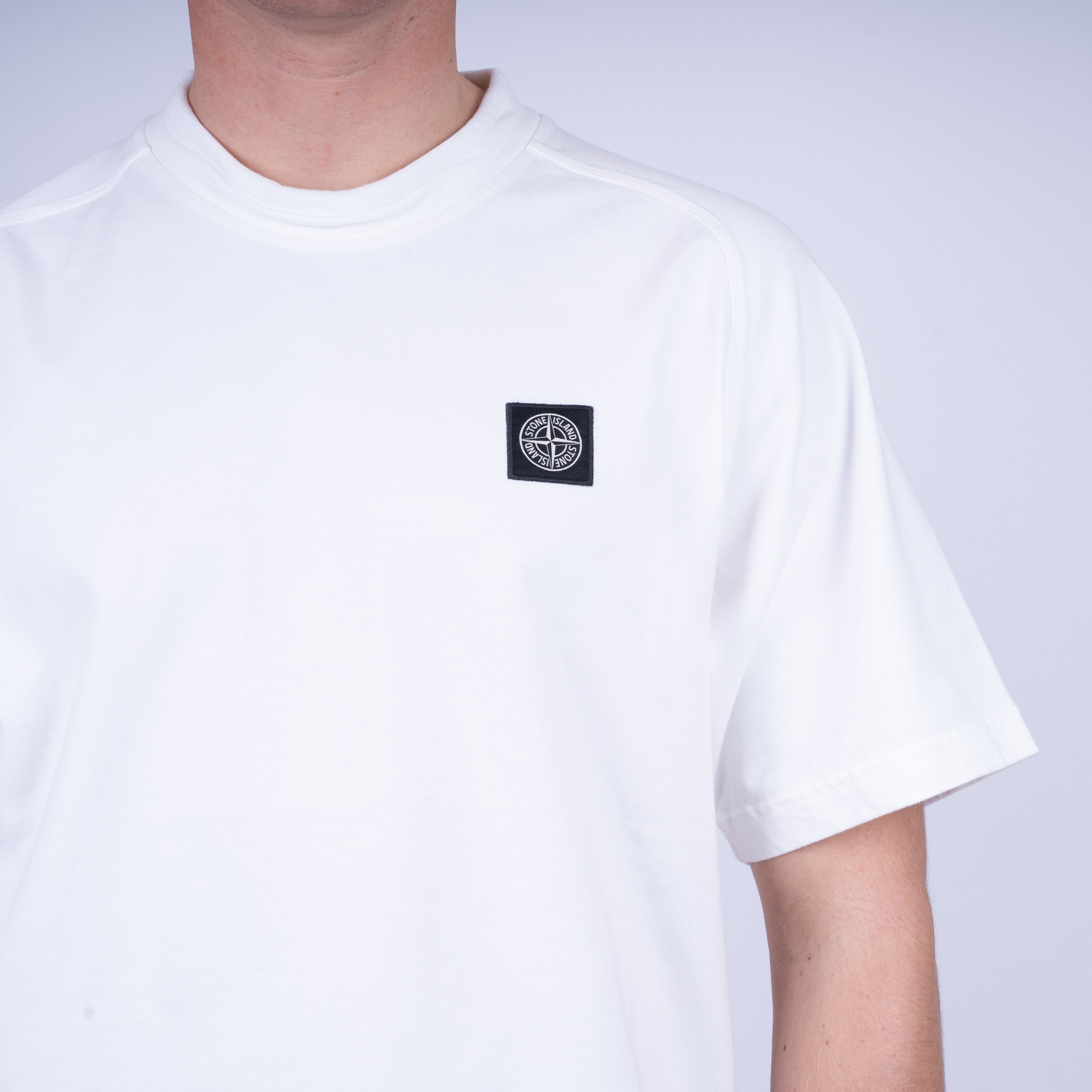 Stone Island T-Shirt Wit | Heavy Organic Cotton