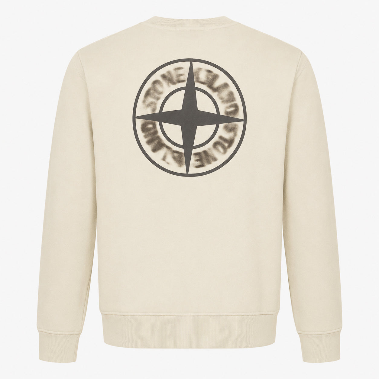 Stone Island Sweater Backprint Beige | Organic Cotton Fleece