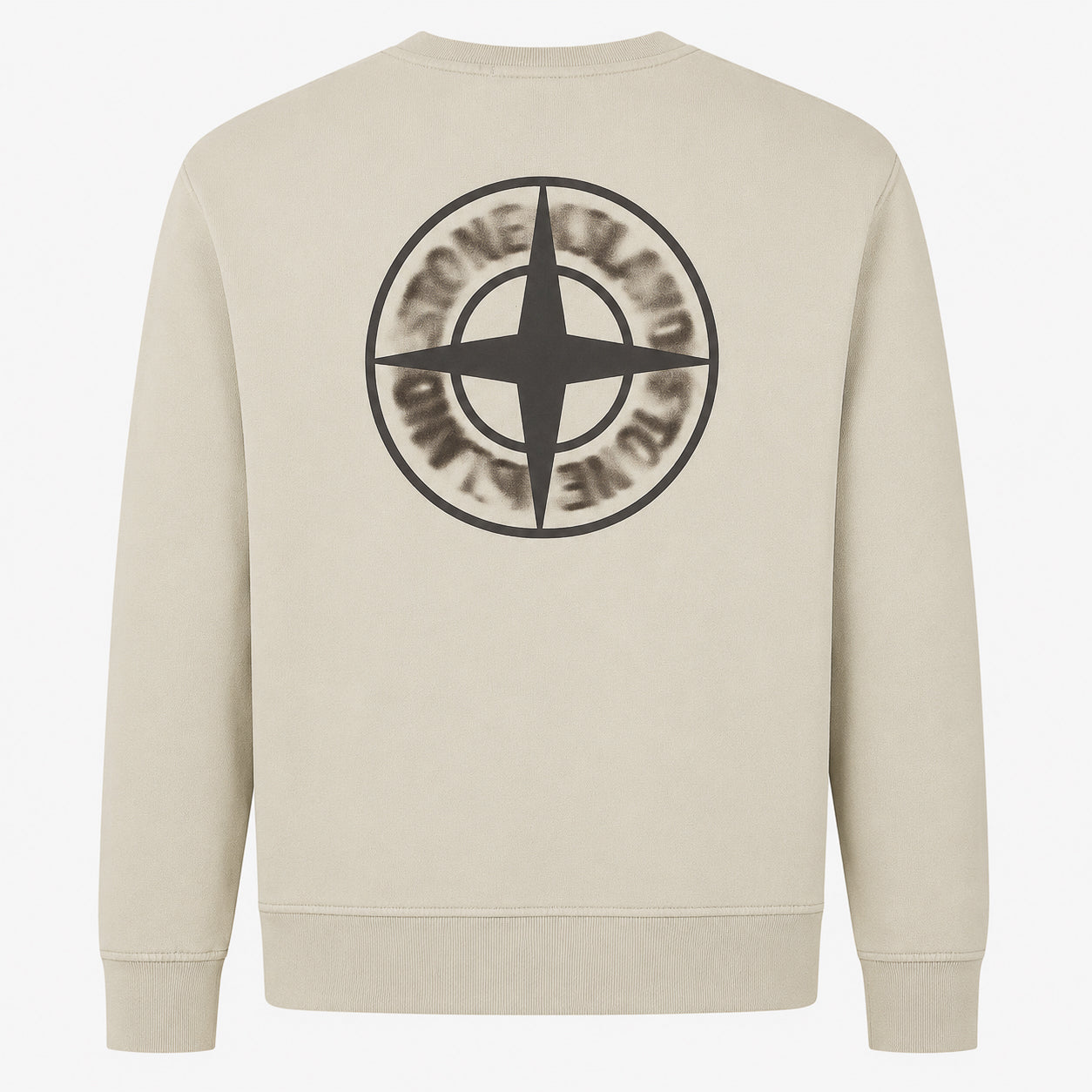 Stone Island Sweater Backprint Beige | Organic Cotton Fleece