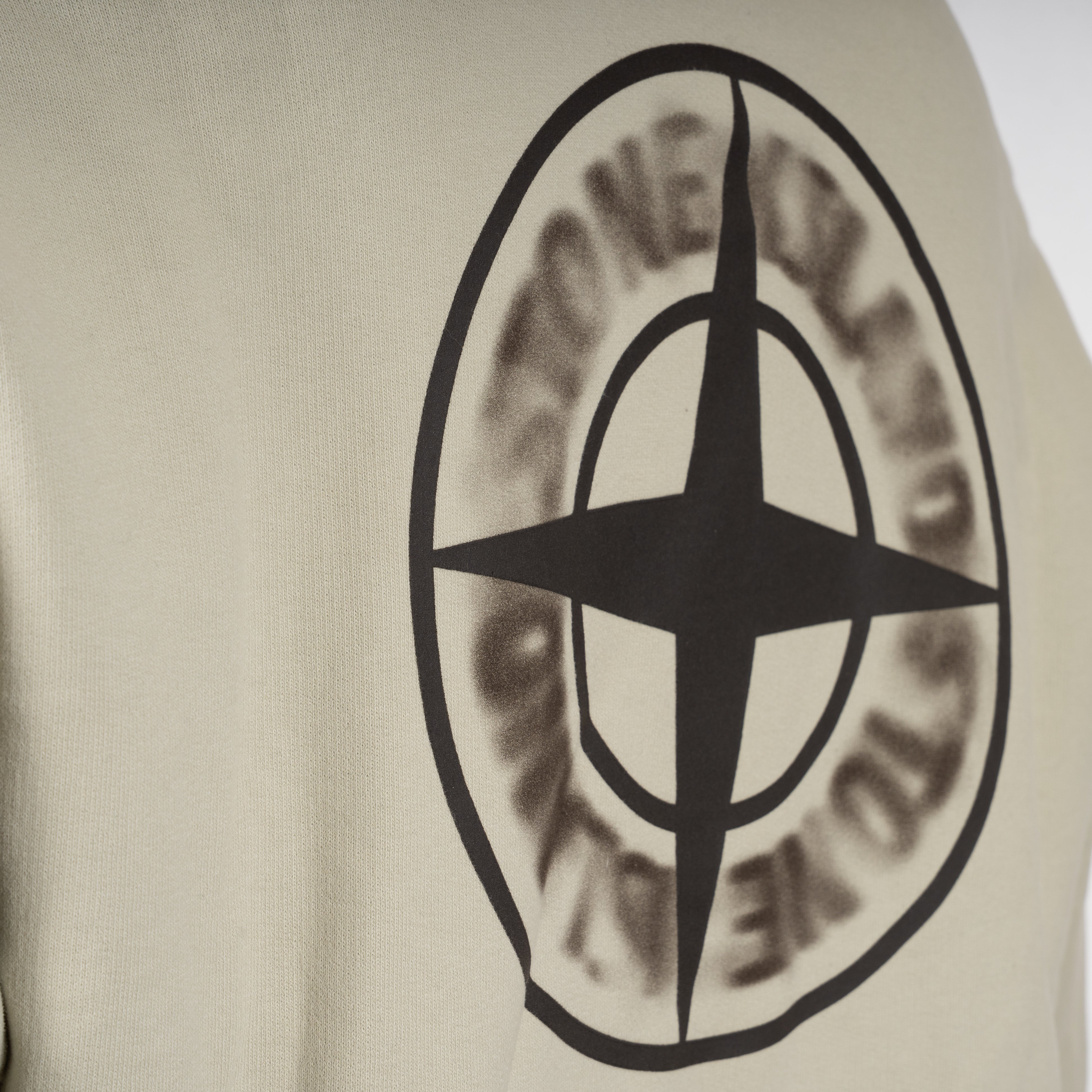 Stone Island Sweater Backprint Beige | Organic Cotton Fleece
