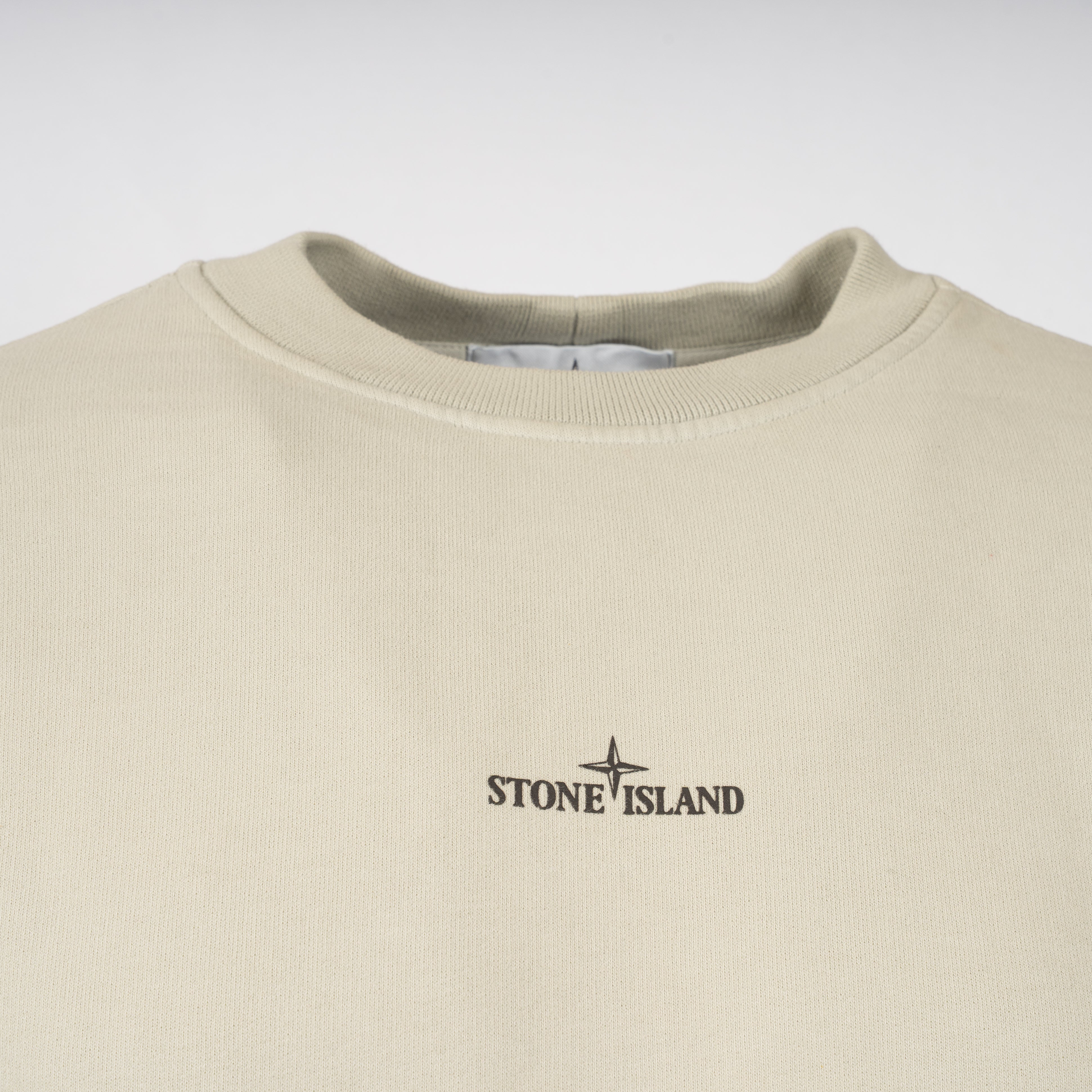 Stone Island Sweater Backprint Beige | Organic Cotton Fleece