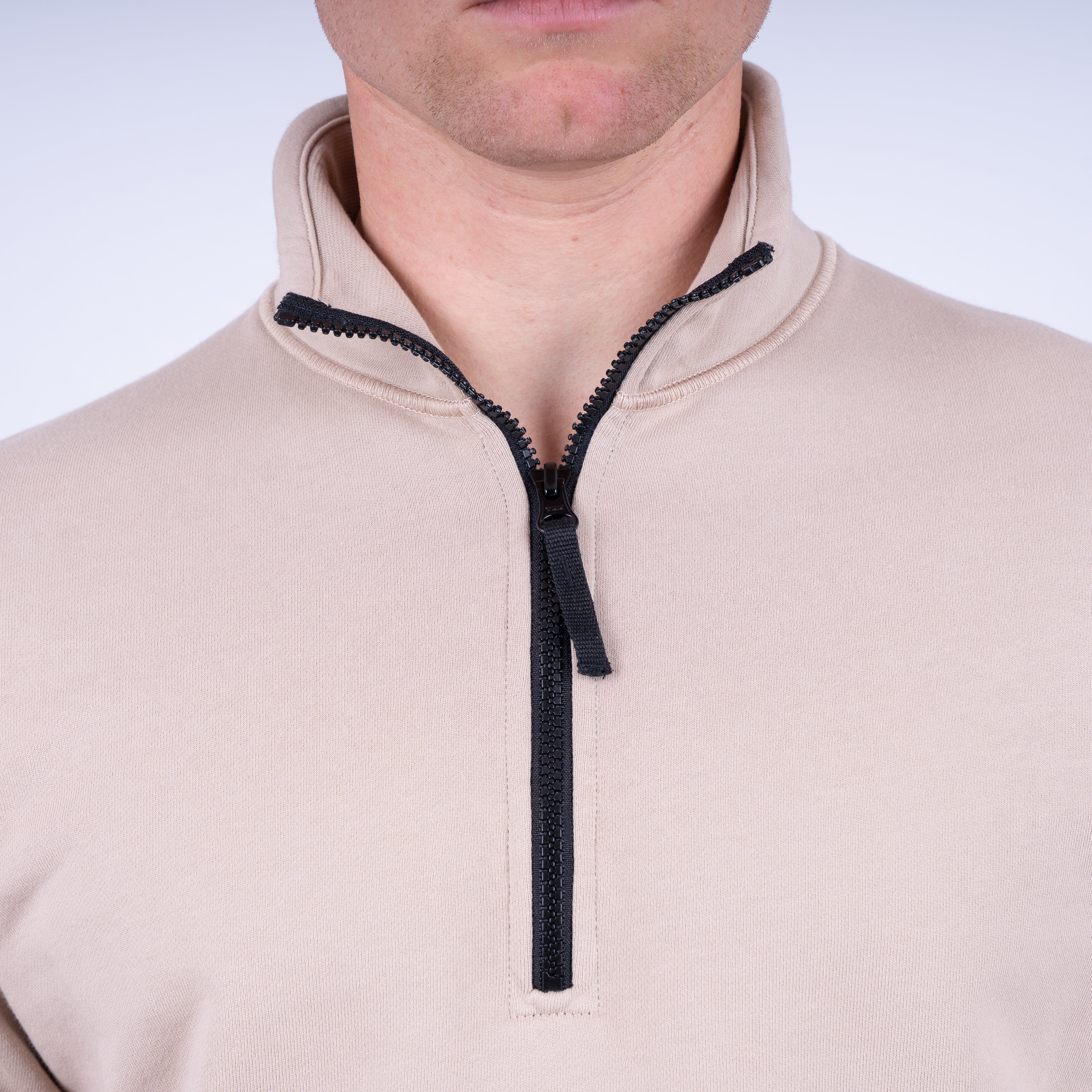Stone Island Sweater met Rits Zand | Cotton Fleece
