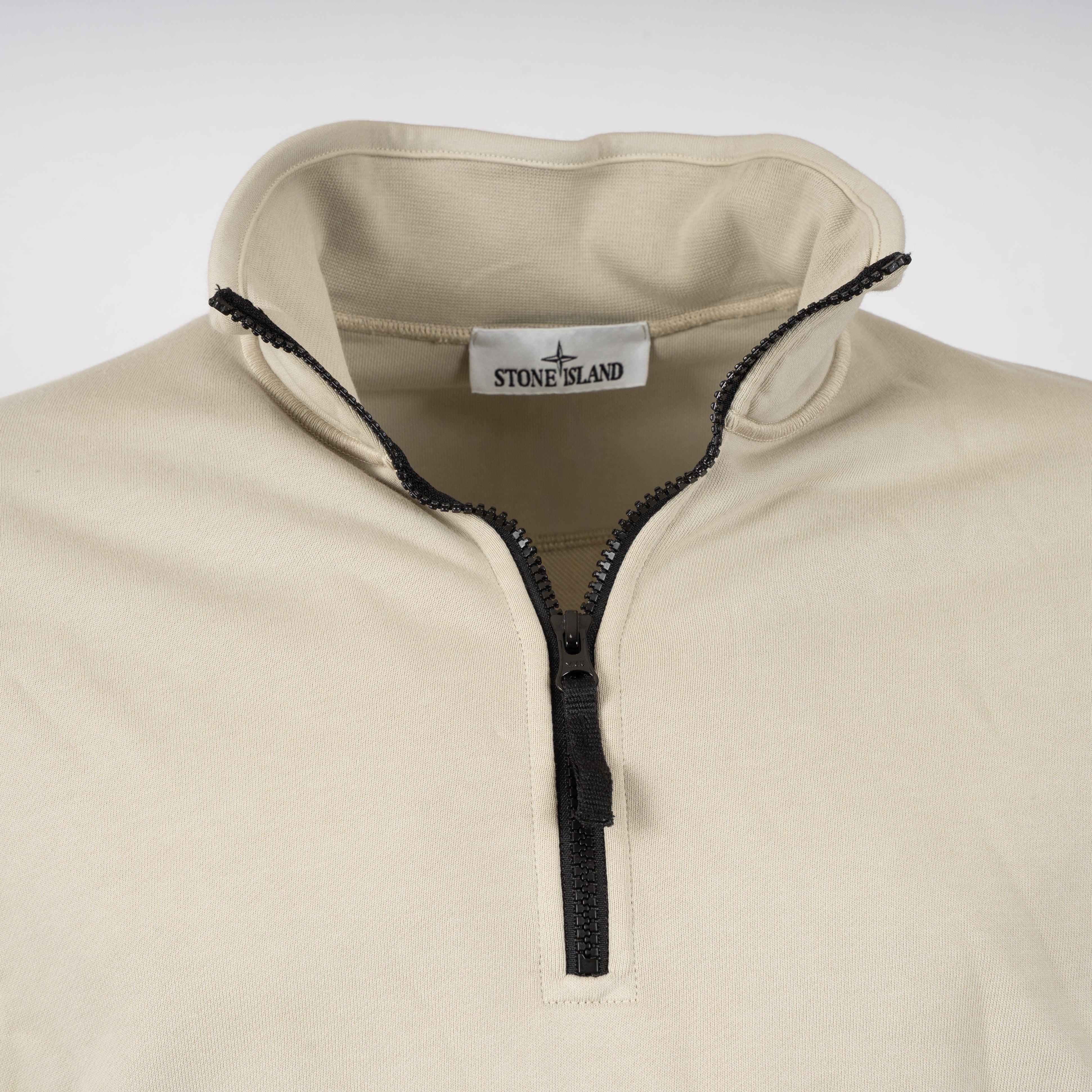 Stone Island Sweater met Rits Beige | Organic Cotton Fleece