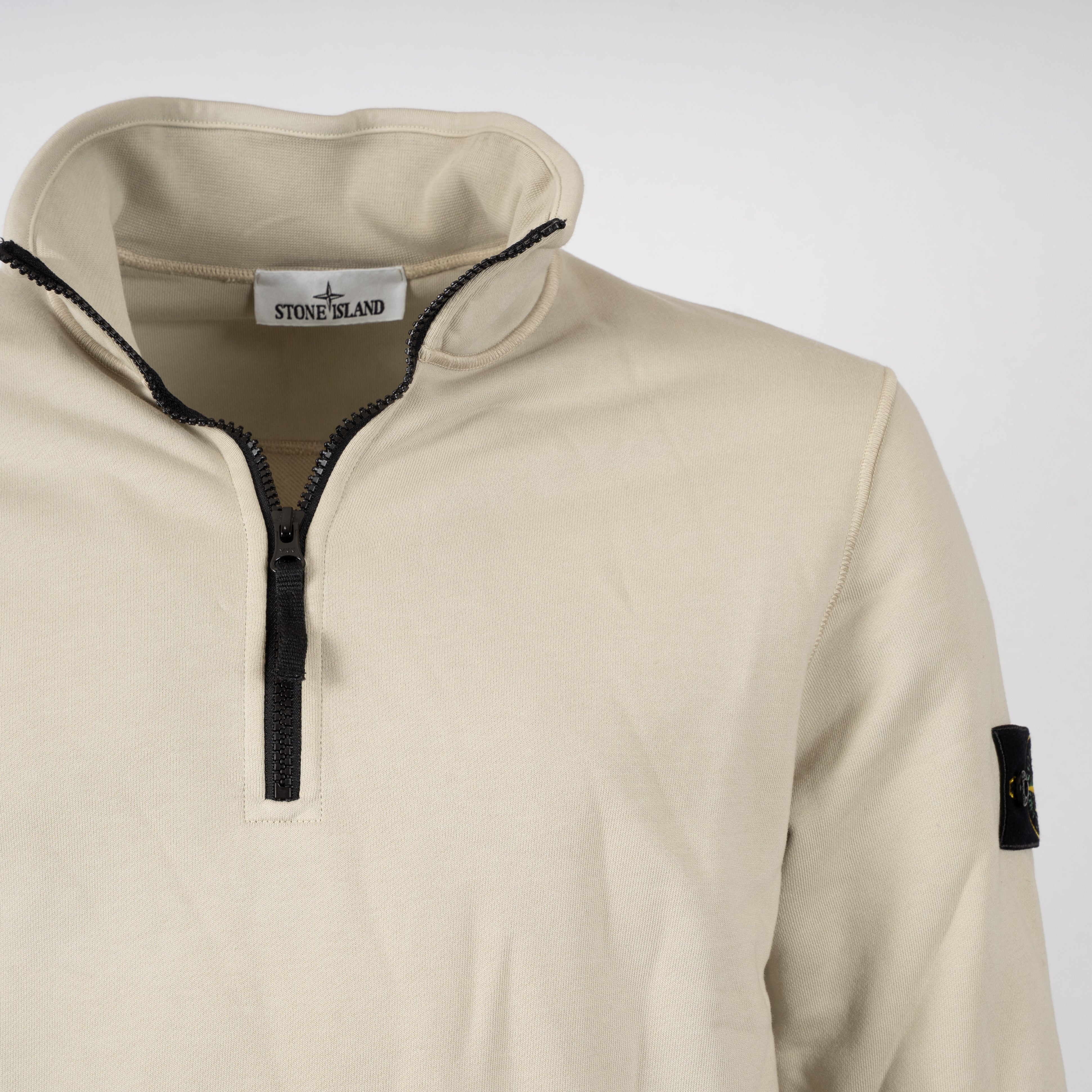 Stone Island Sweater met Rits Beige | Organic Cotton Fleece