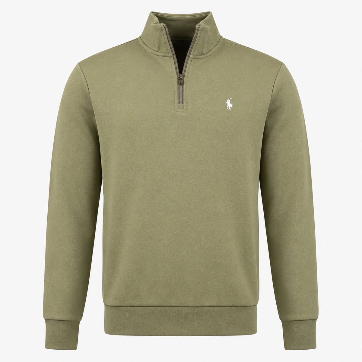 Ralph Lauren Sweater met Rits Groen | Double-Knit