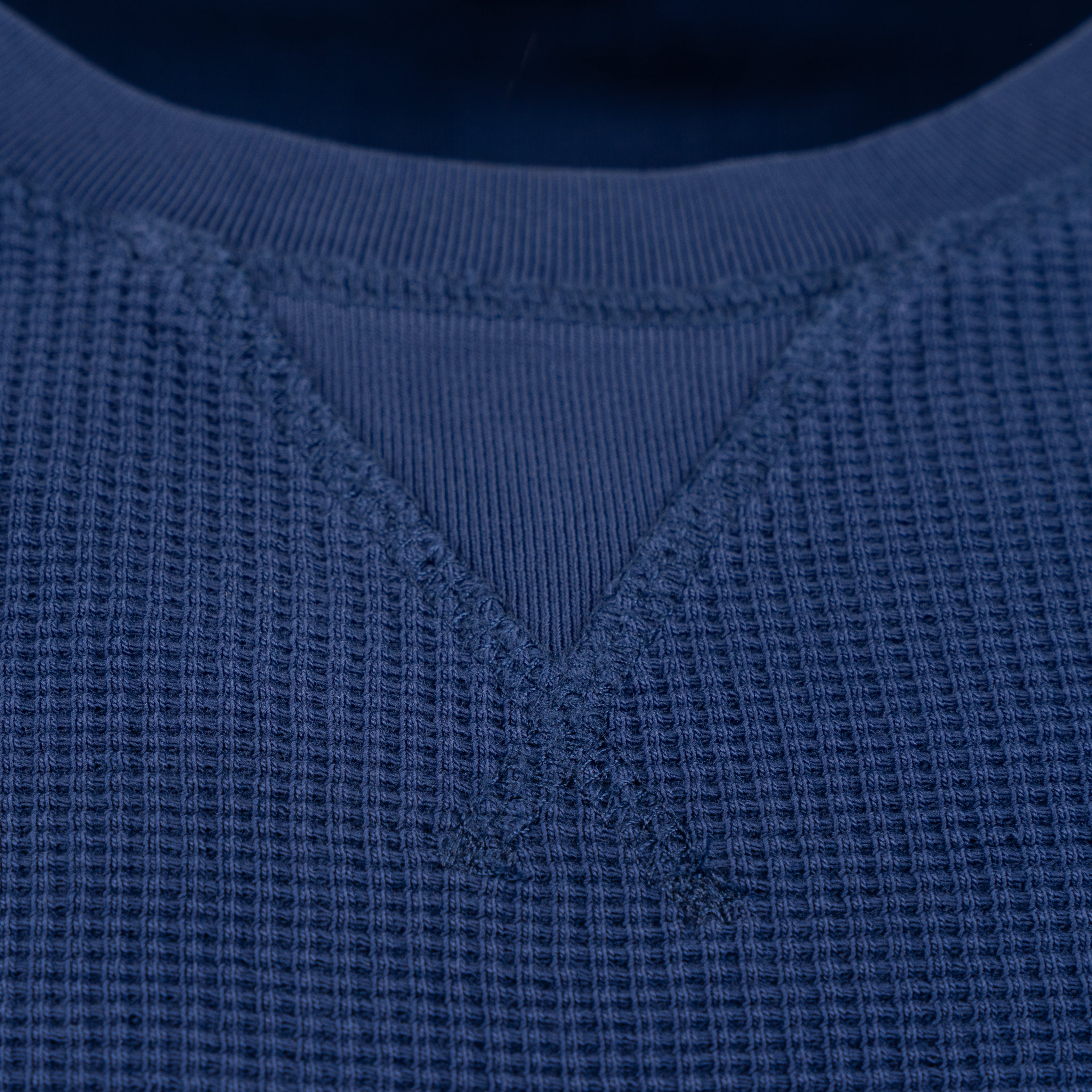 Denham Sweater Donkerblauw | Waffle LS Sweat