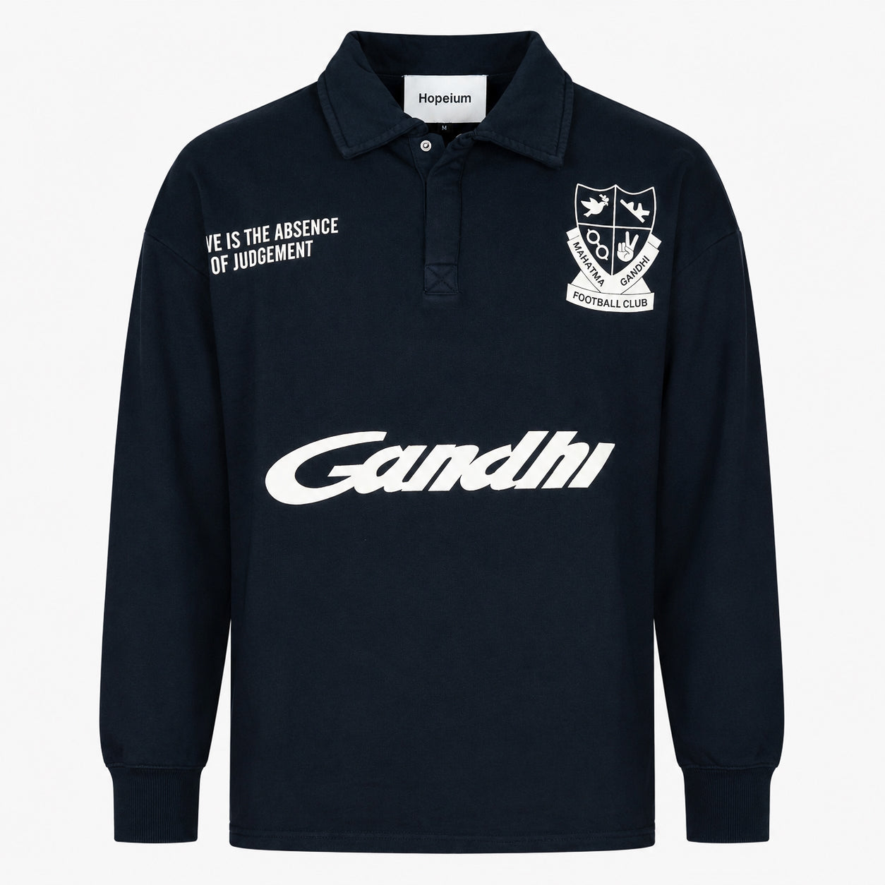Hopeium Polo Sweater Verwassen Blauw | Football Gandhi