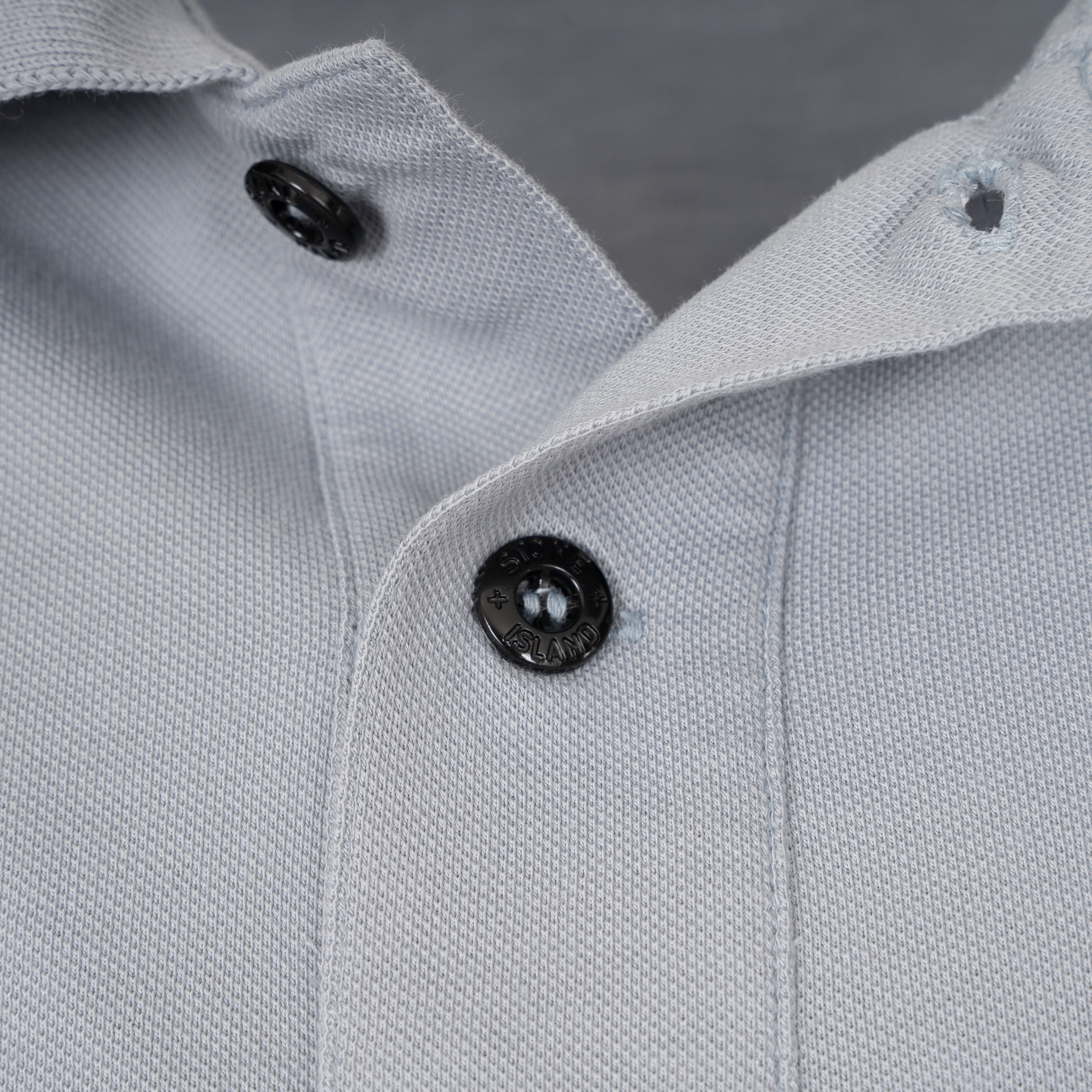 Stone Island Polo Grijs/Blauw | Organic Cotton Piqué