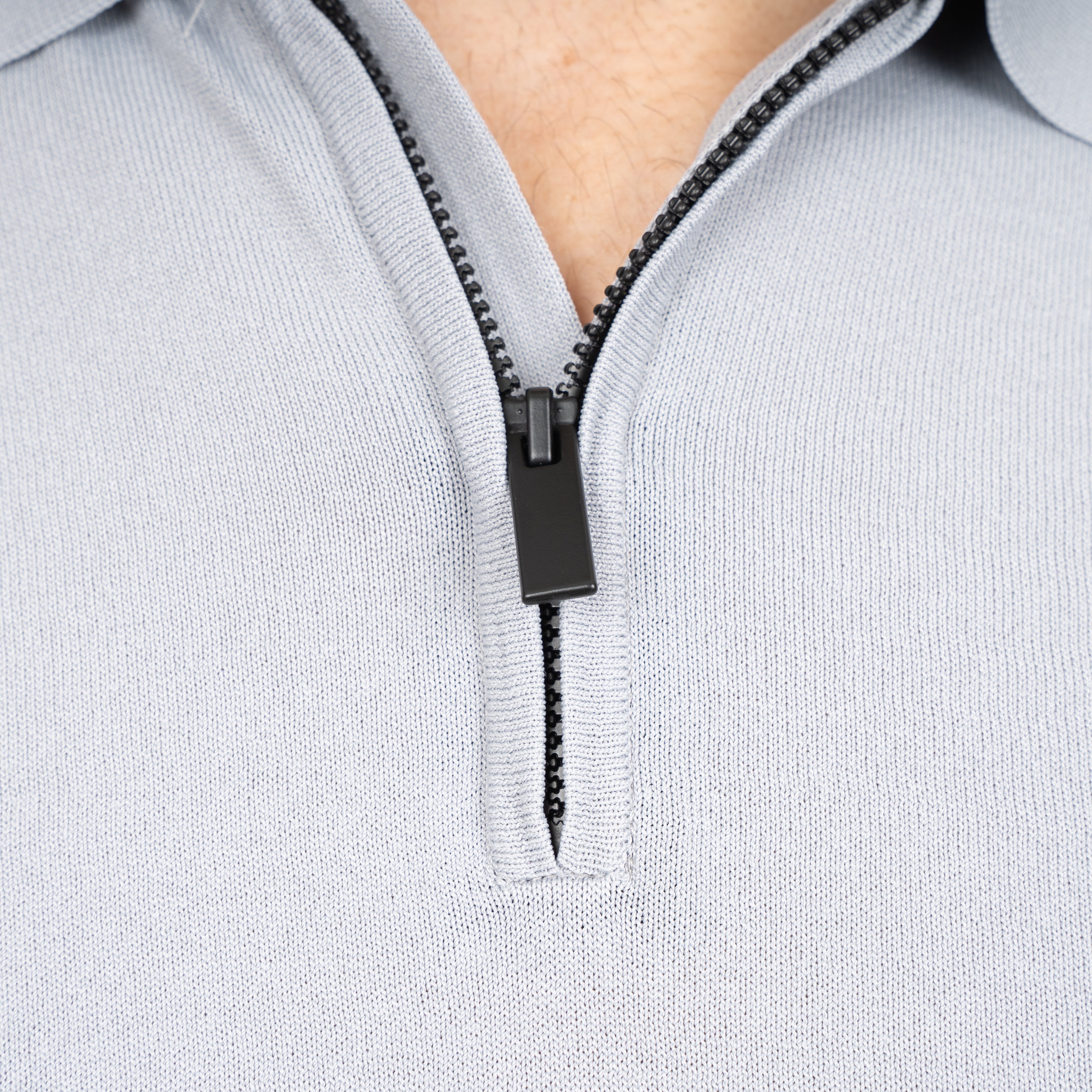SEVEN DIALS Technische Polo met Rits Grijs | Osric