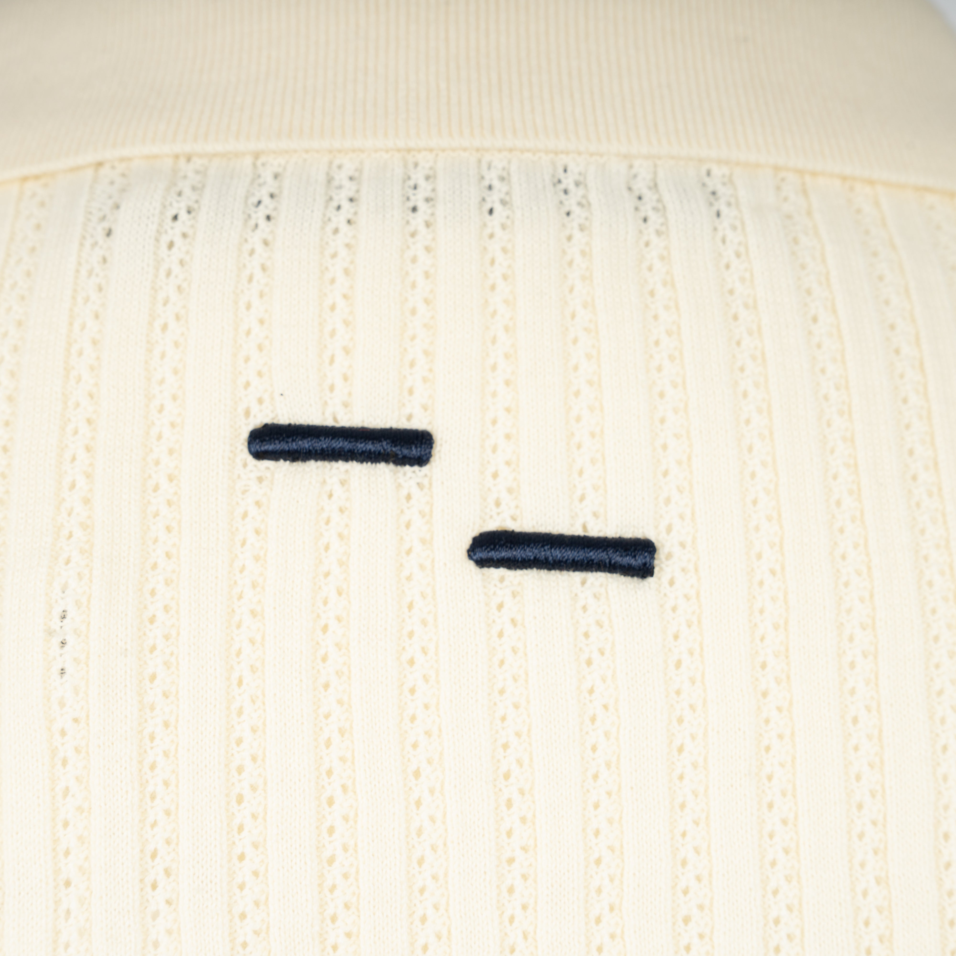 Filling Pieces Gebreide Polo Crème | Fine Knit