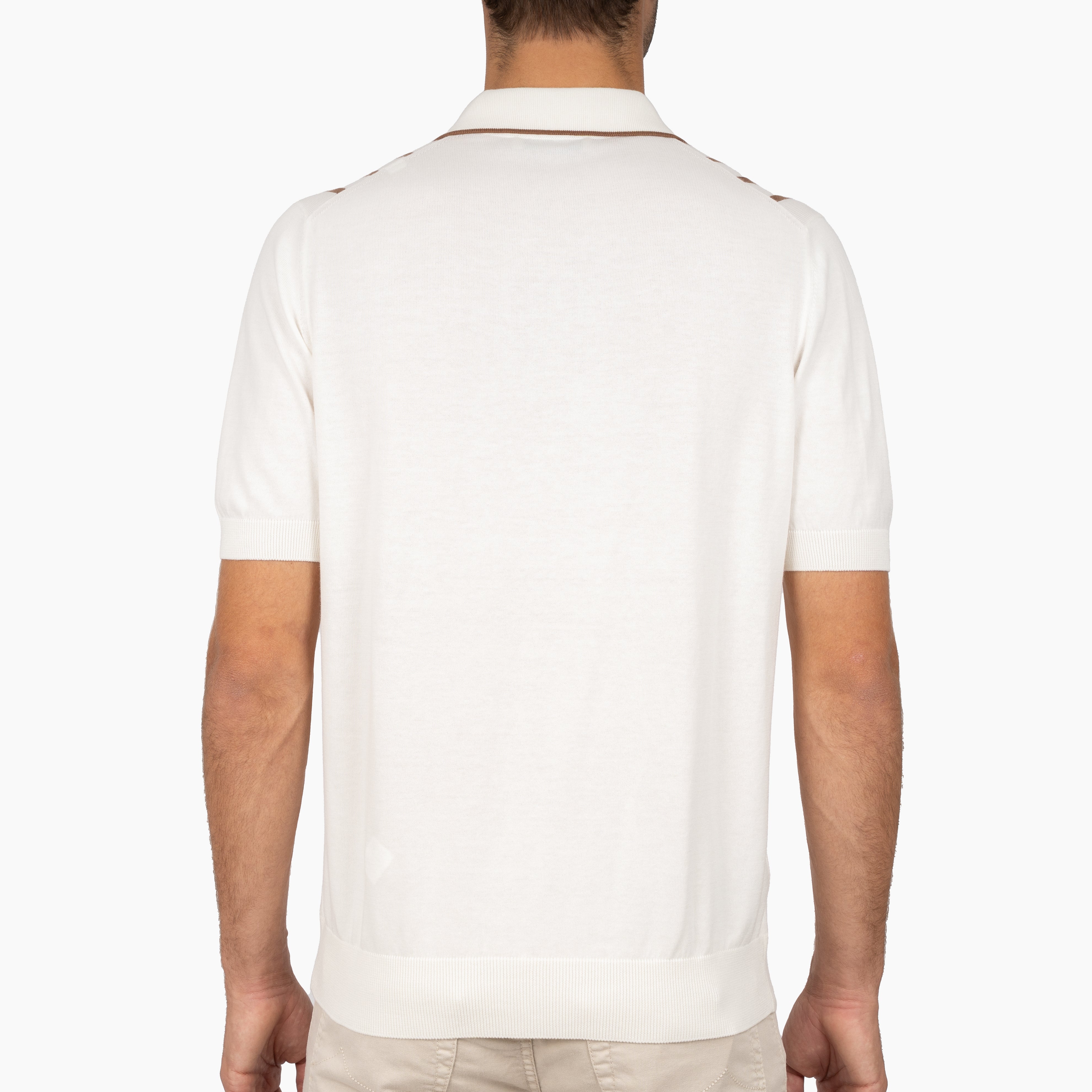 Gran Sasso Doorknoop Polo Off-White | Organic Cotton