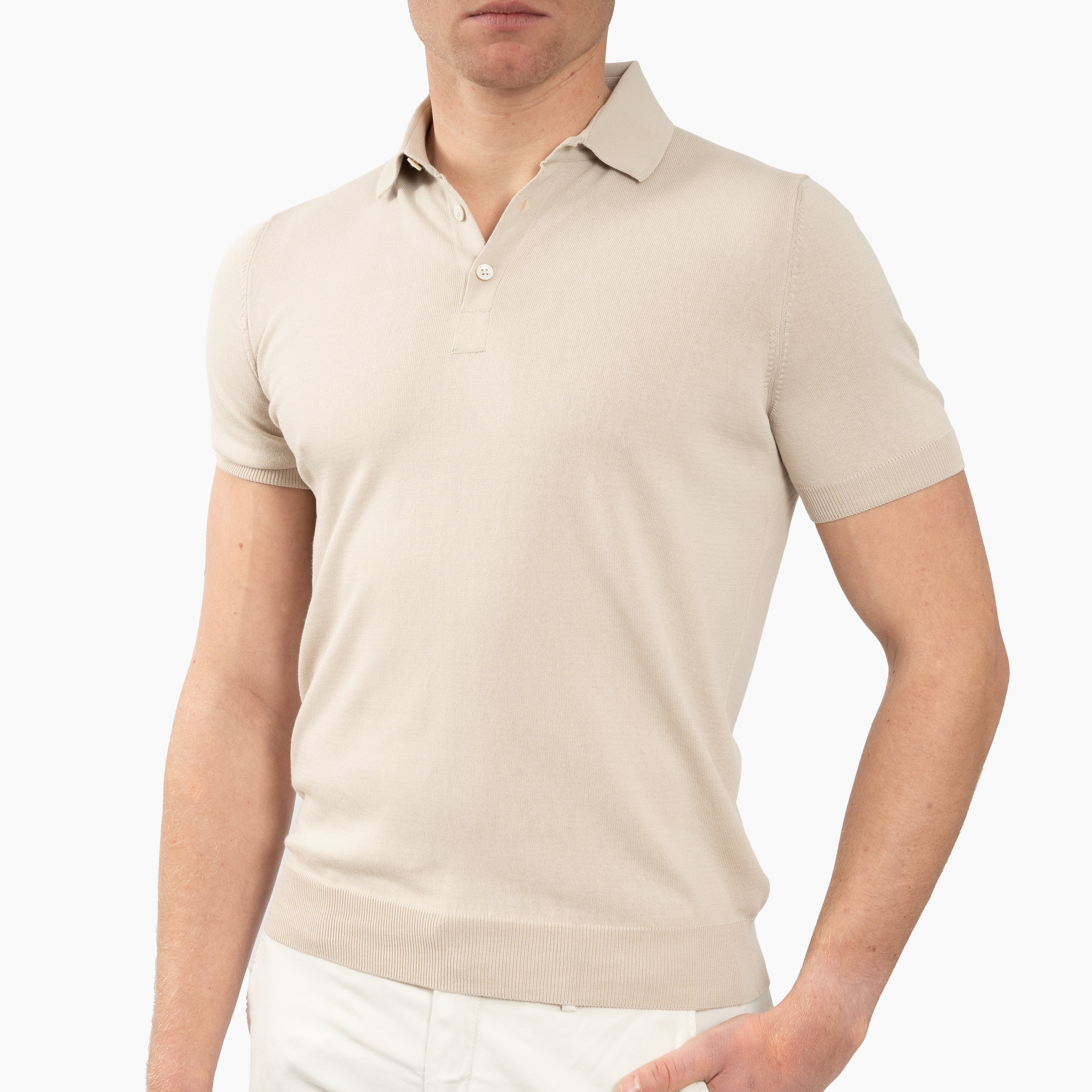 Gran Sasso Polo Beige | Fresh Cotton