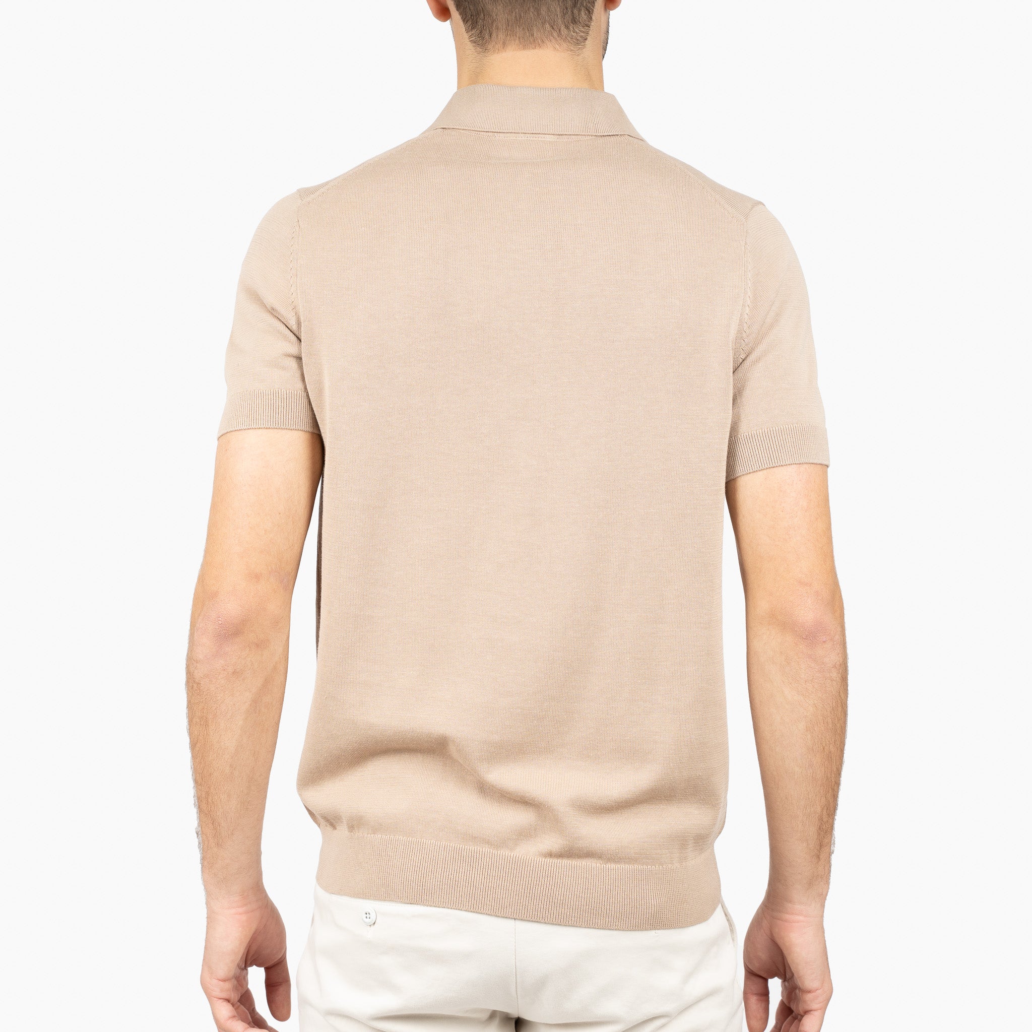 SEVEN DIALS Gebreide Polo Zand | Fillin
