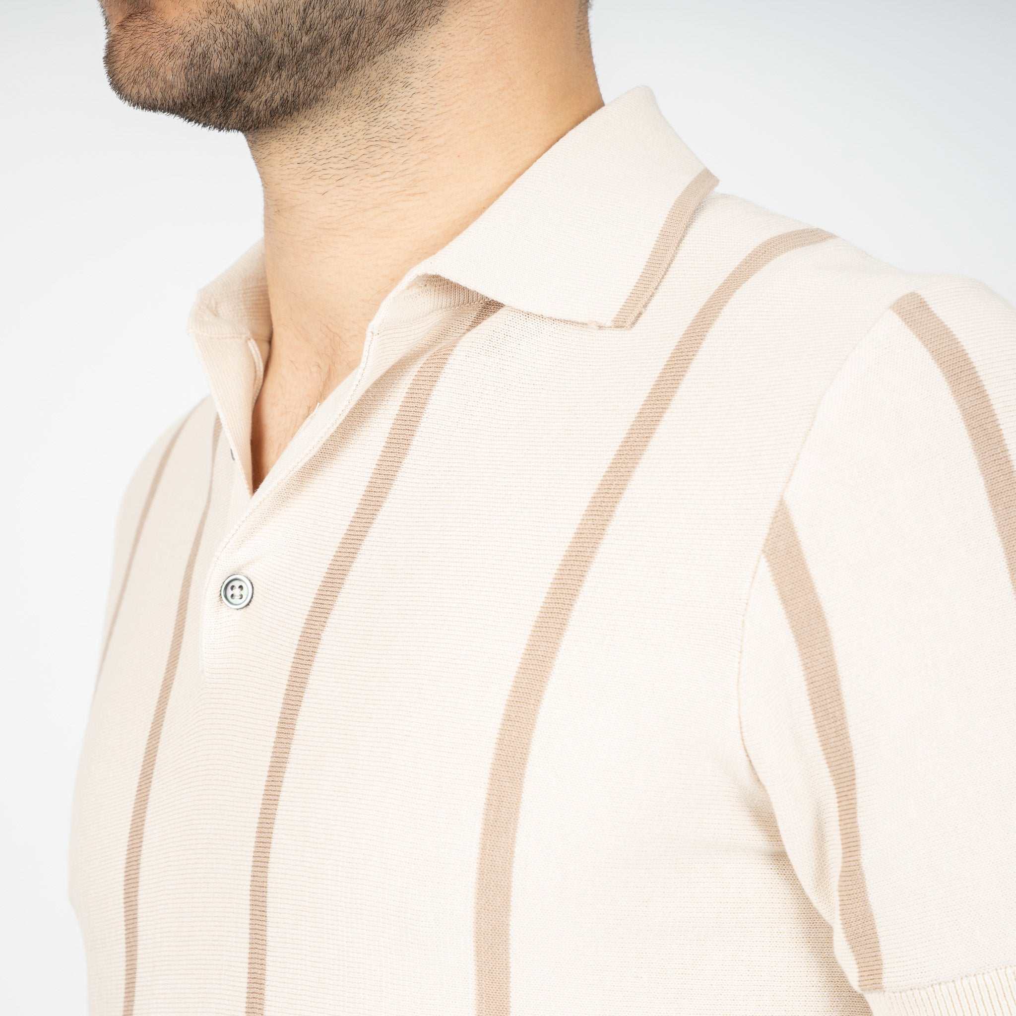 SEVEN DIALS Gebreide Polo Crème | Rayan