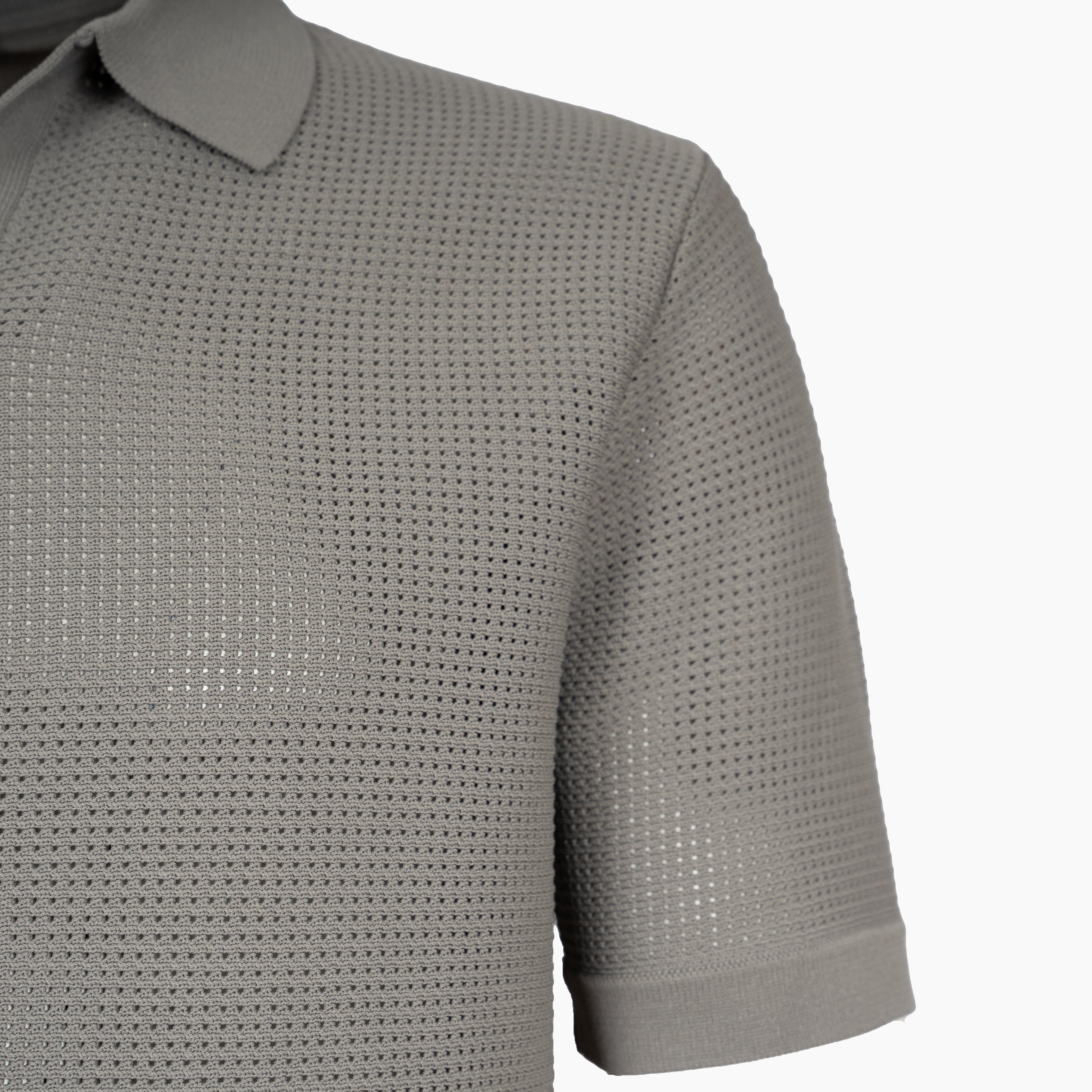 Genti Buttonless Polo Taupe | Cool Dry