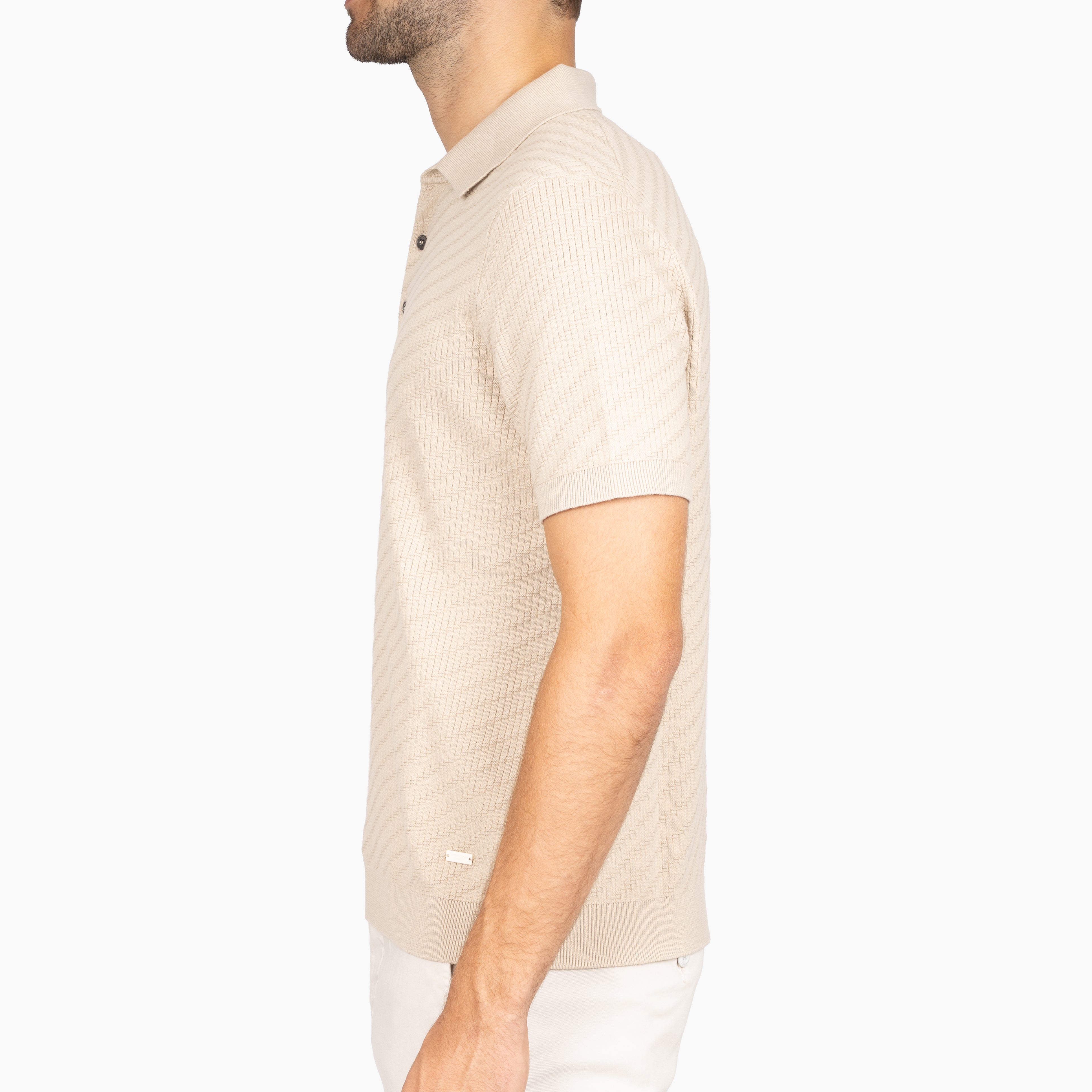 SEVEN DIALS Gebreide Polo Beige | Adrin