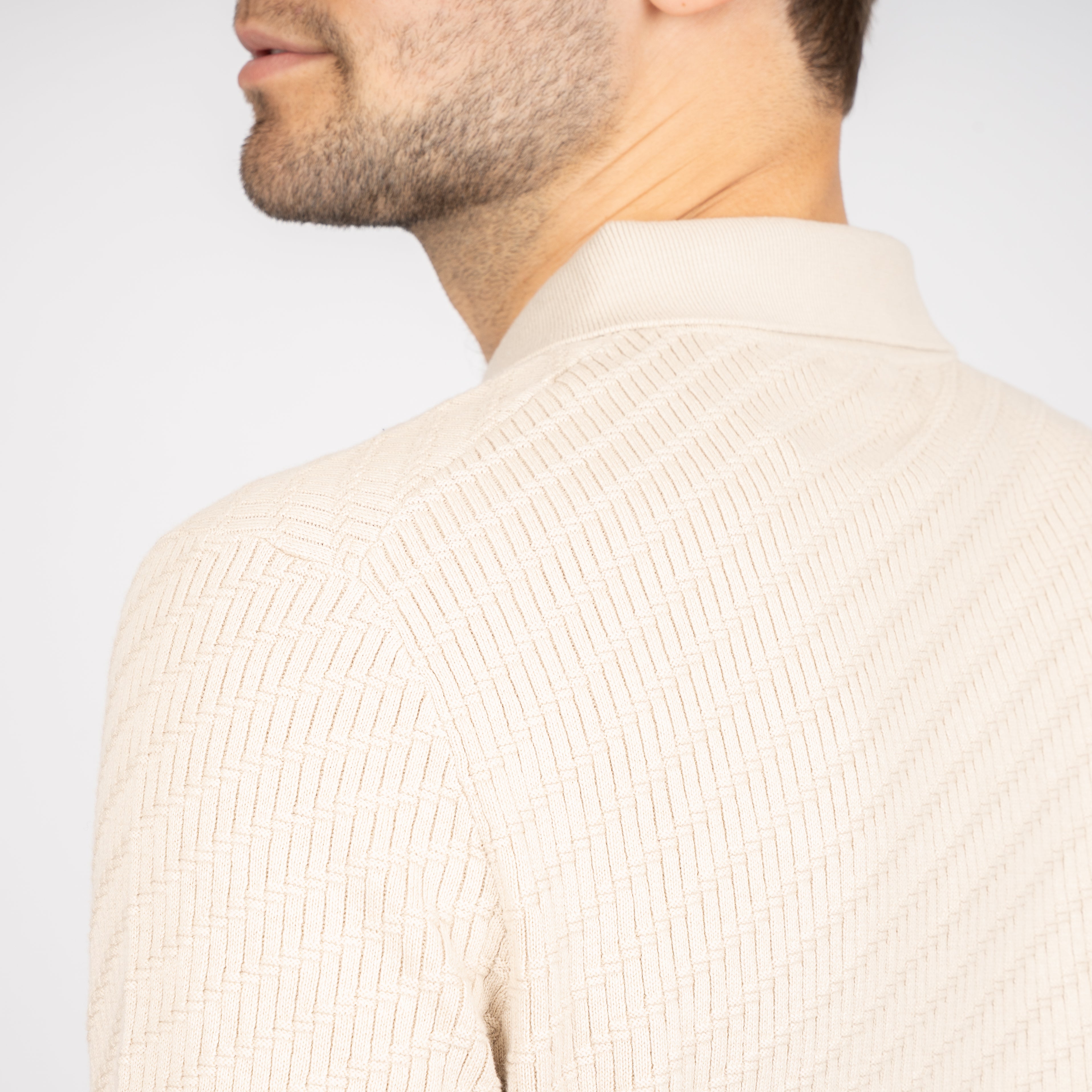 SEVEN DIALS Gebreide Polo Beige | Adrin