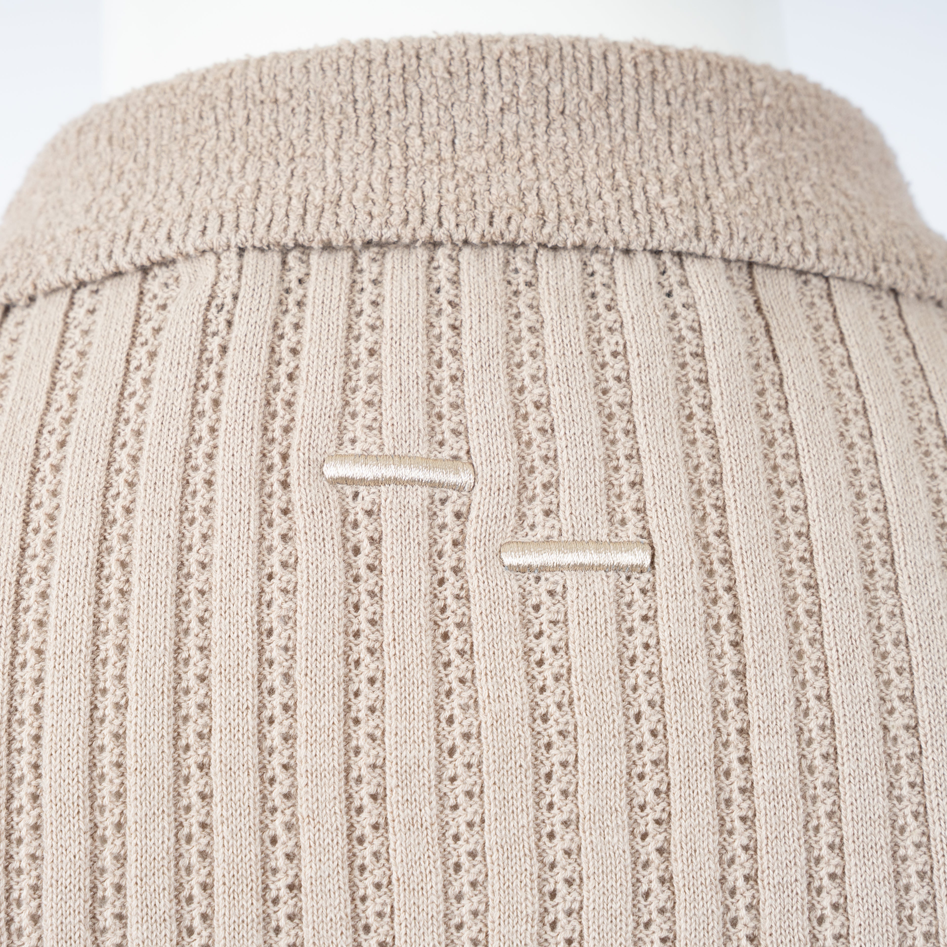 Filling Pieces Gebreide Polo Beige | Knit Polo Boucle