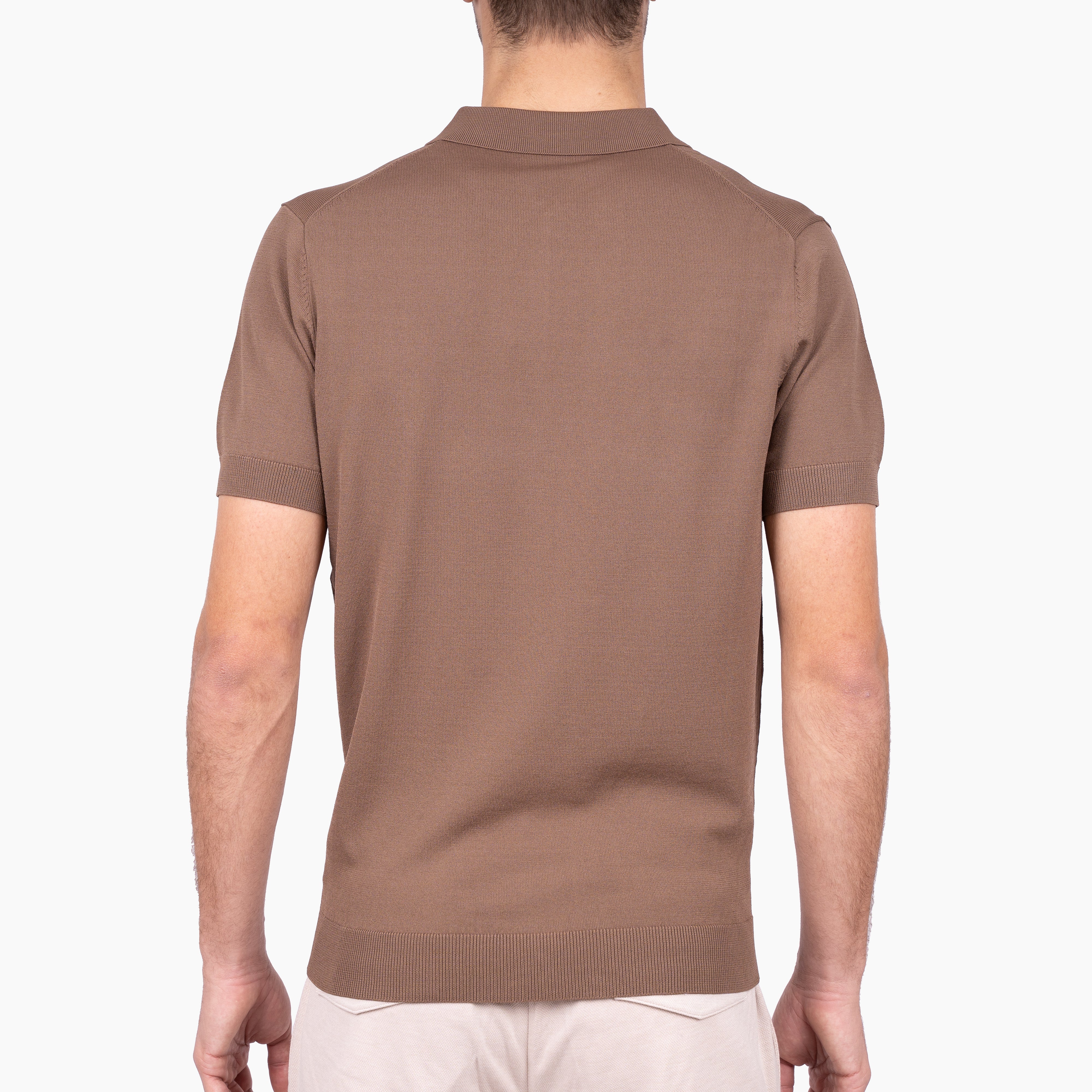 SEVEN DIALS Technische Polo met Rits Roestbruin | Osric