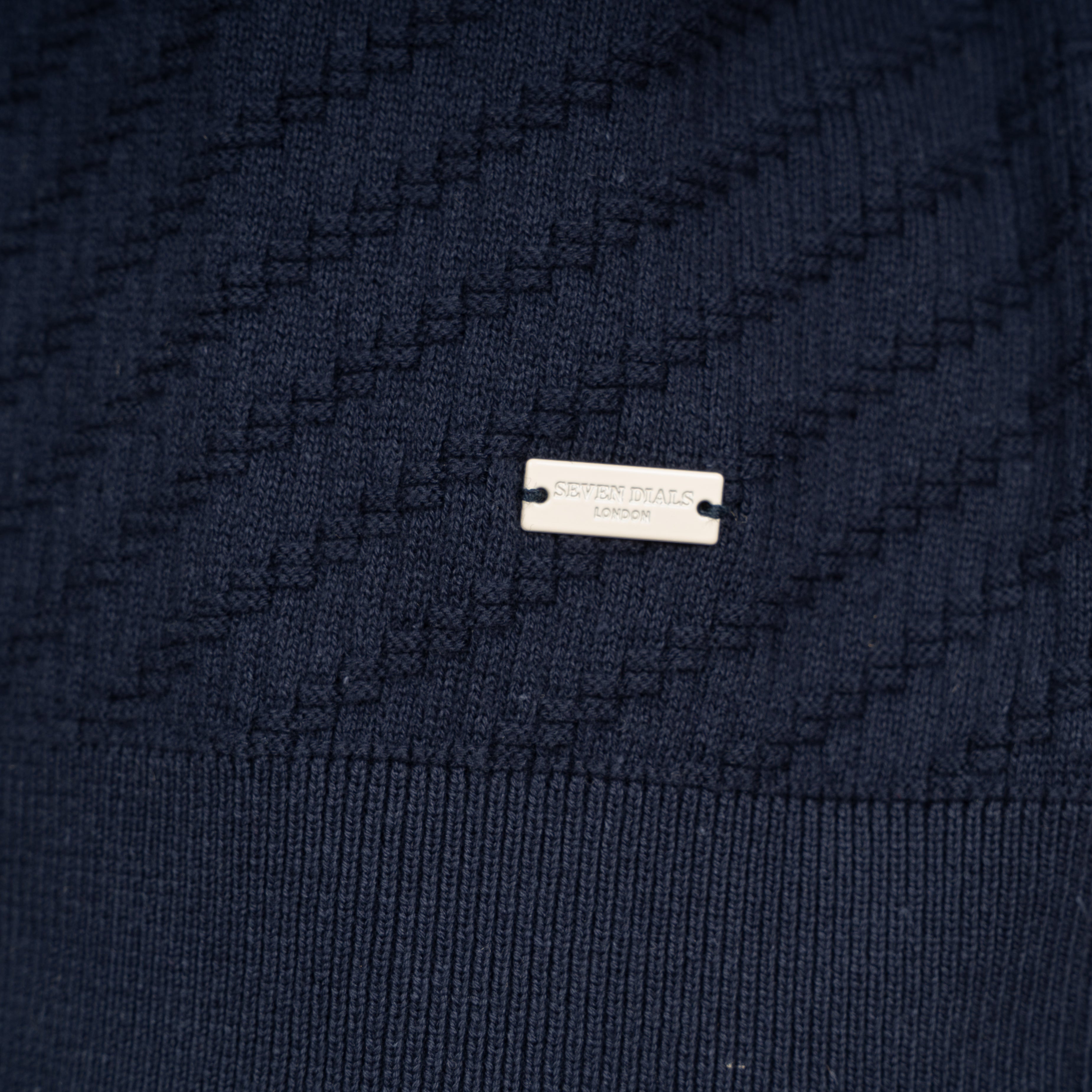 SEVEN DIALS Gebreide Polo Blauw | Adrin