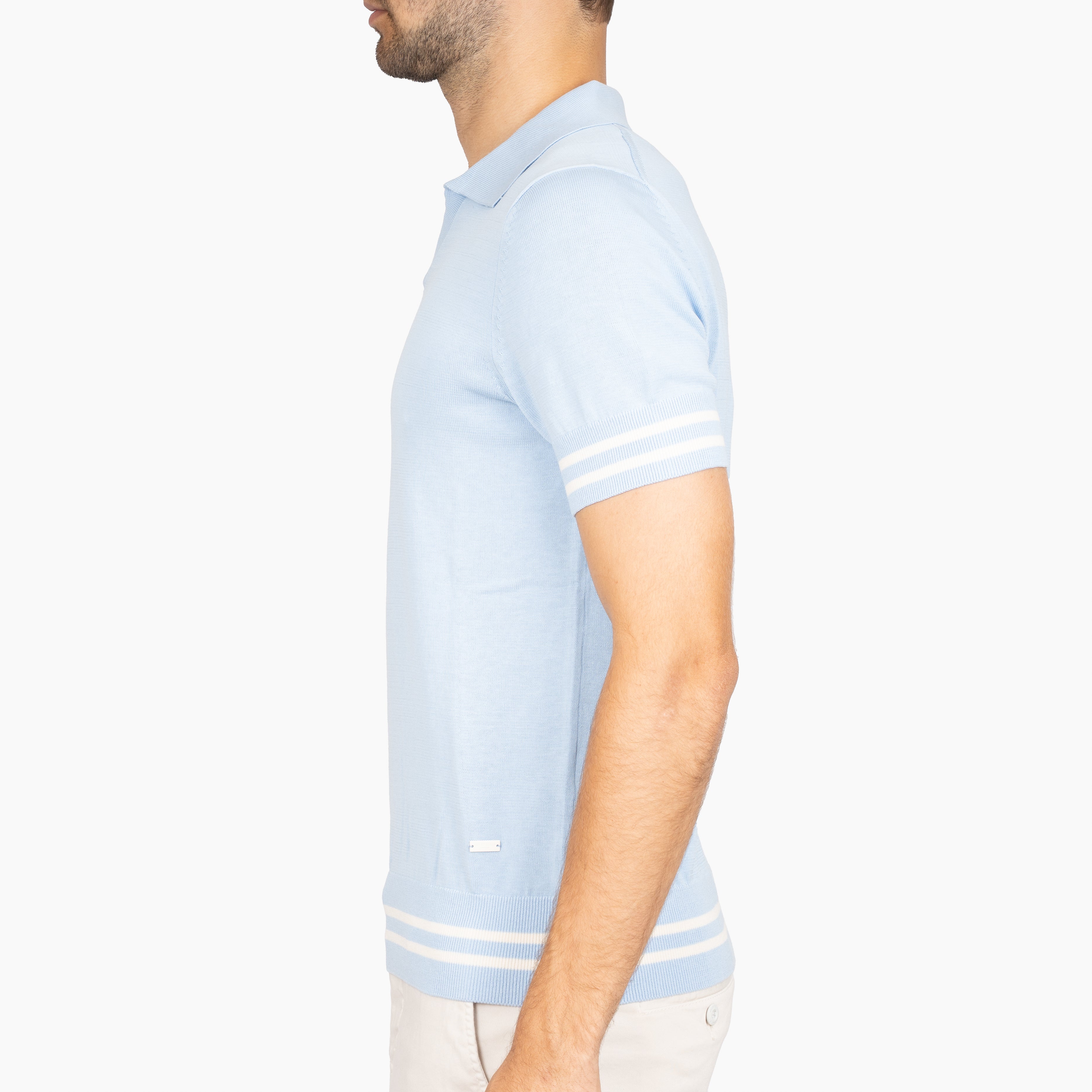 SEVEN DIALS Buttonless Polo Lichtblauw | Fido