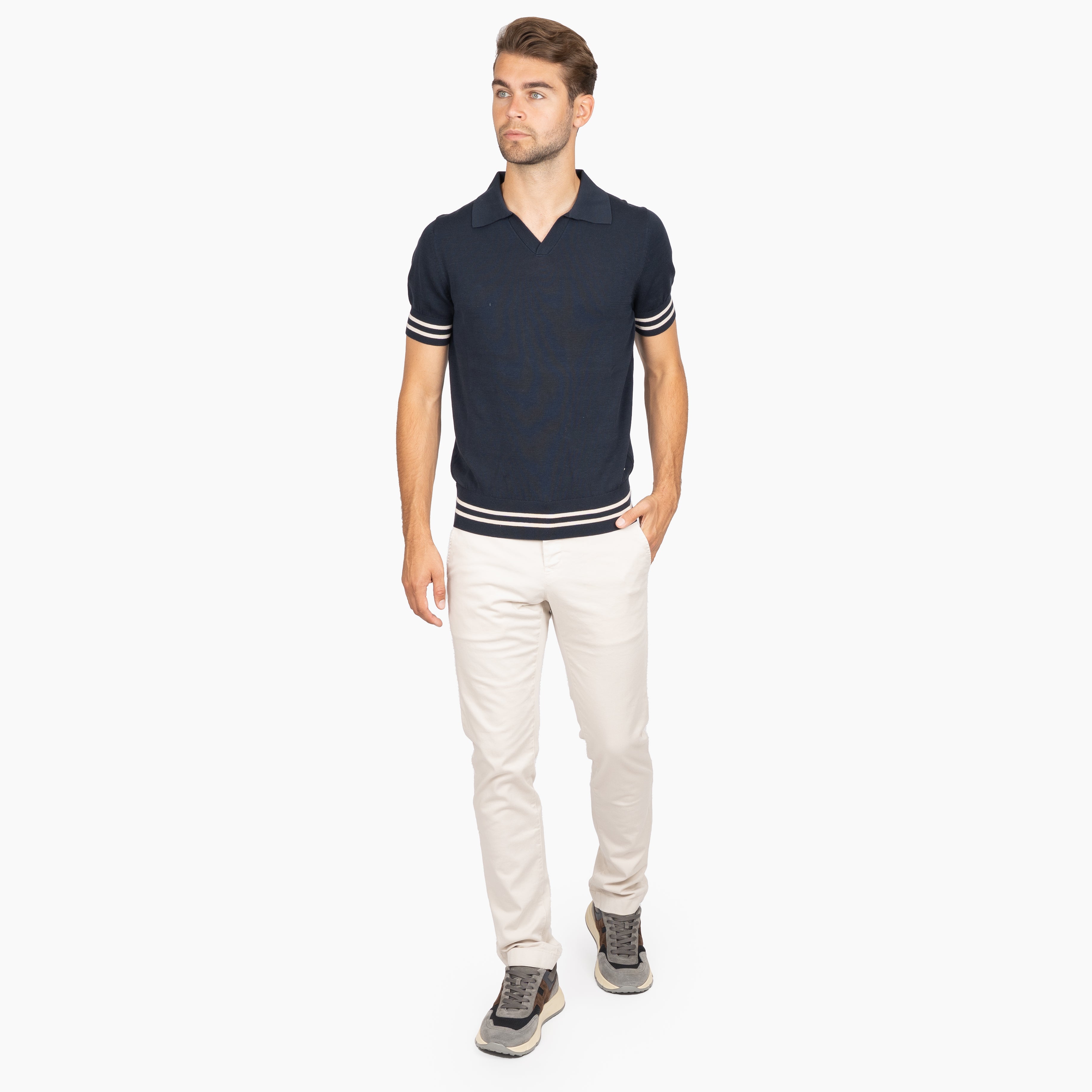 SEVEN DIALS Buttonless Polo Donkerblauw | Fido