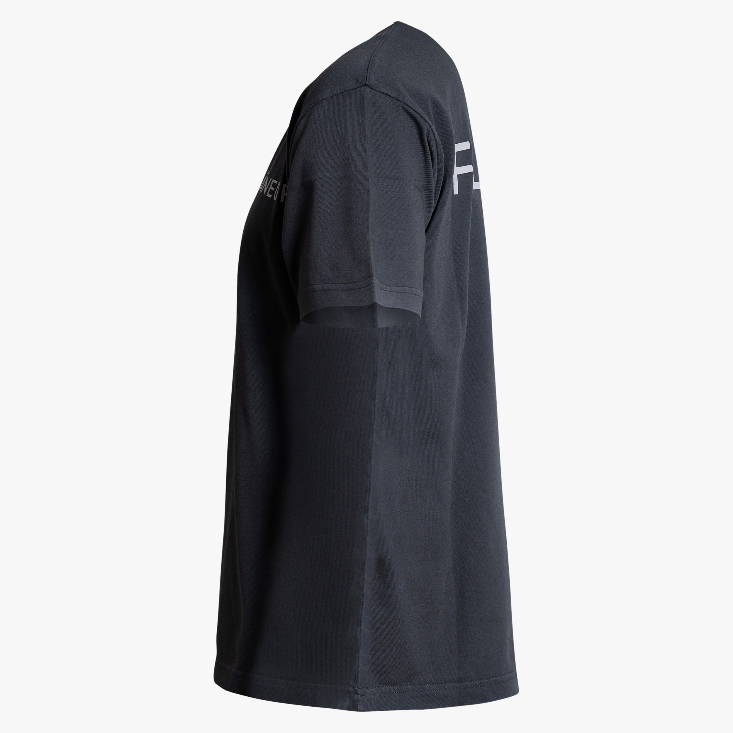 Flaneur T-Shirt met Backprint Zwart | Double Logo Washed