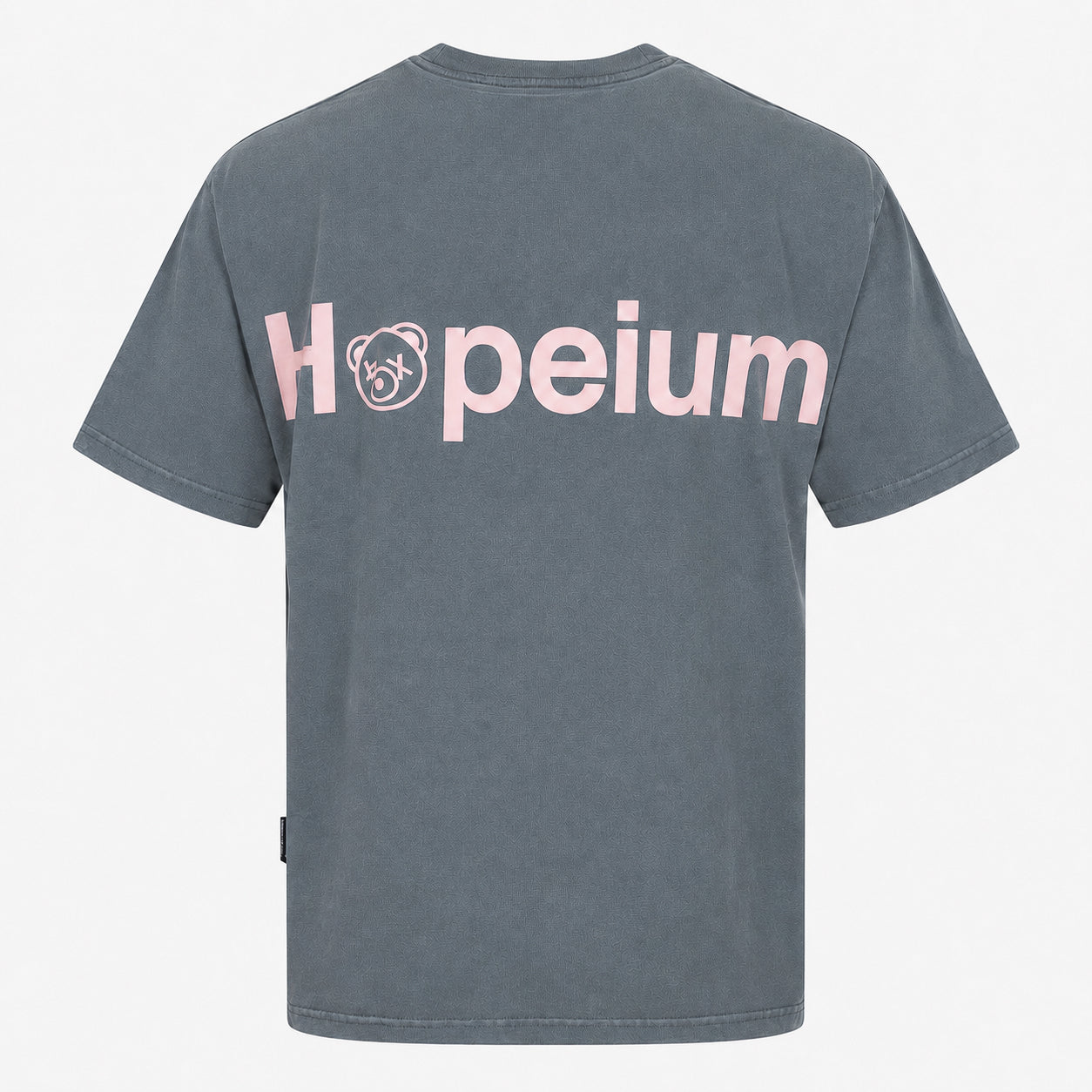 Hopeium T-Shirt Backprint Verwassen Grijs | Logo Tee
