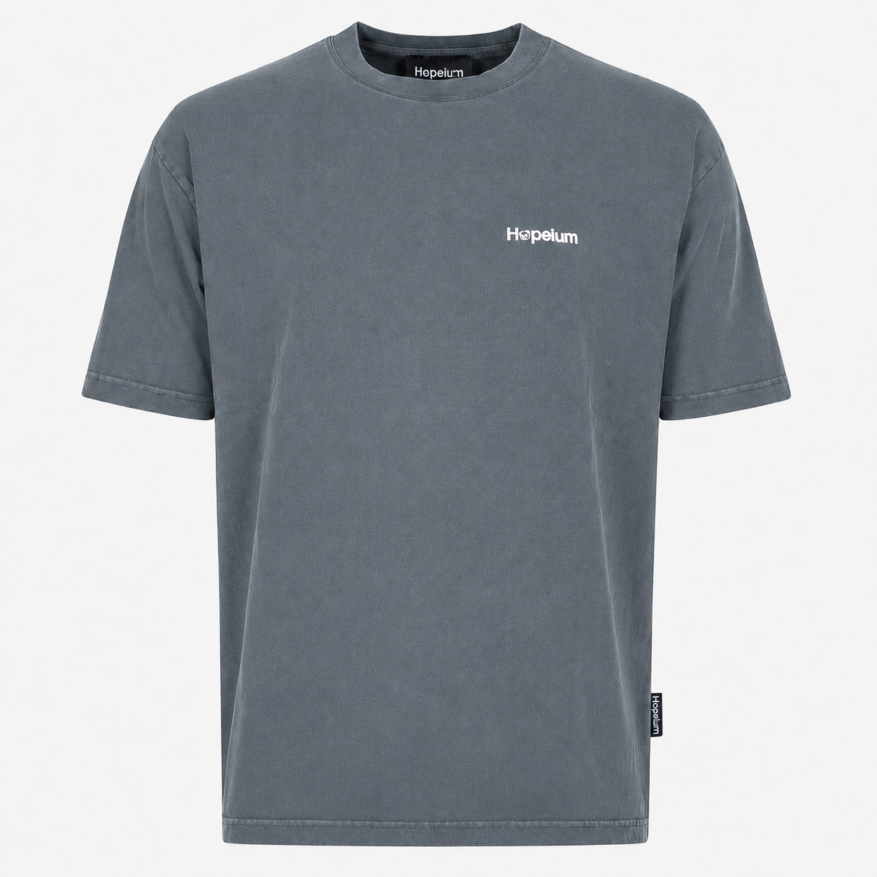 Hopeium T-Shirt Backprint Verwassen Grijs | Logo Tee