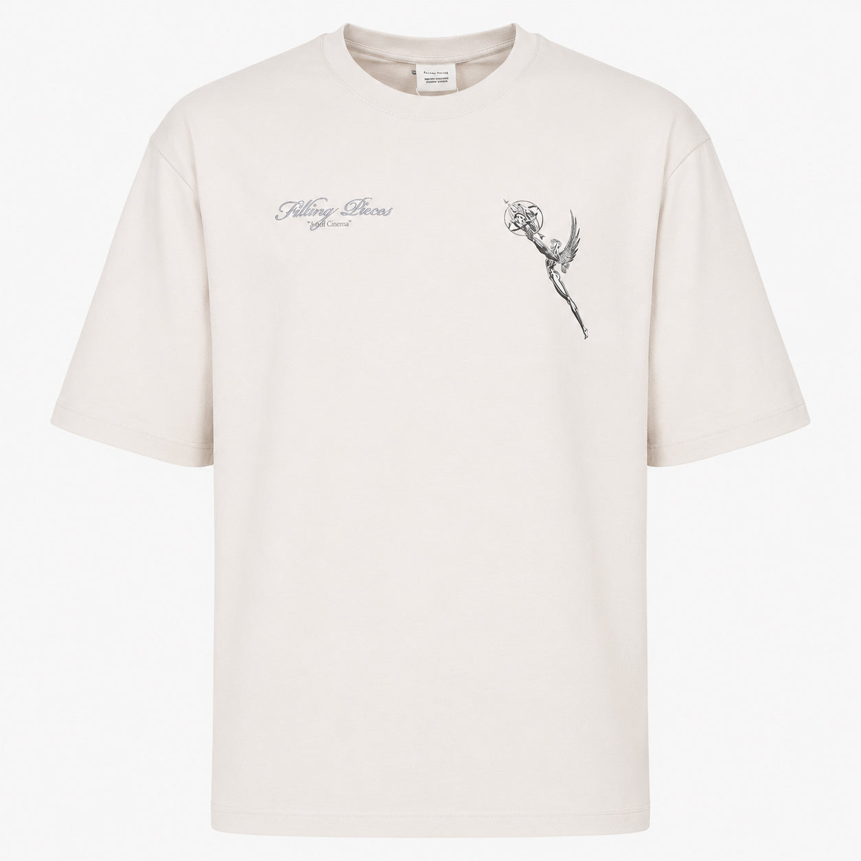 Filling Pieces T-Shirt Backprint Off-White | Boxy Chrome Trophy Black