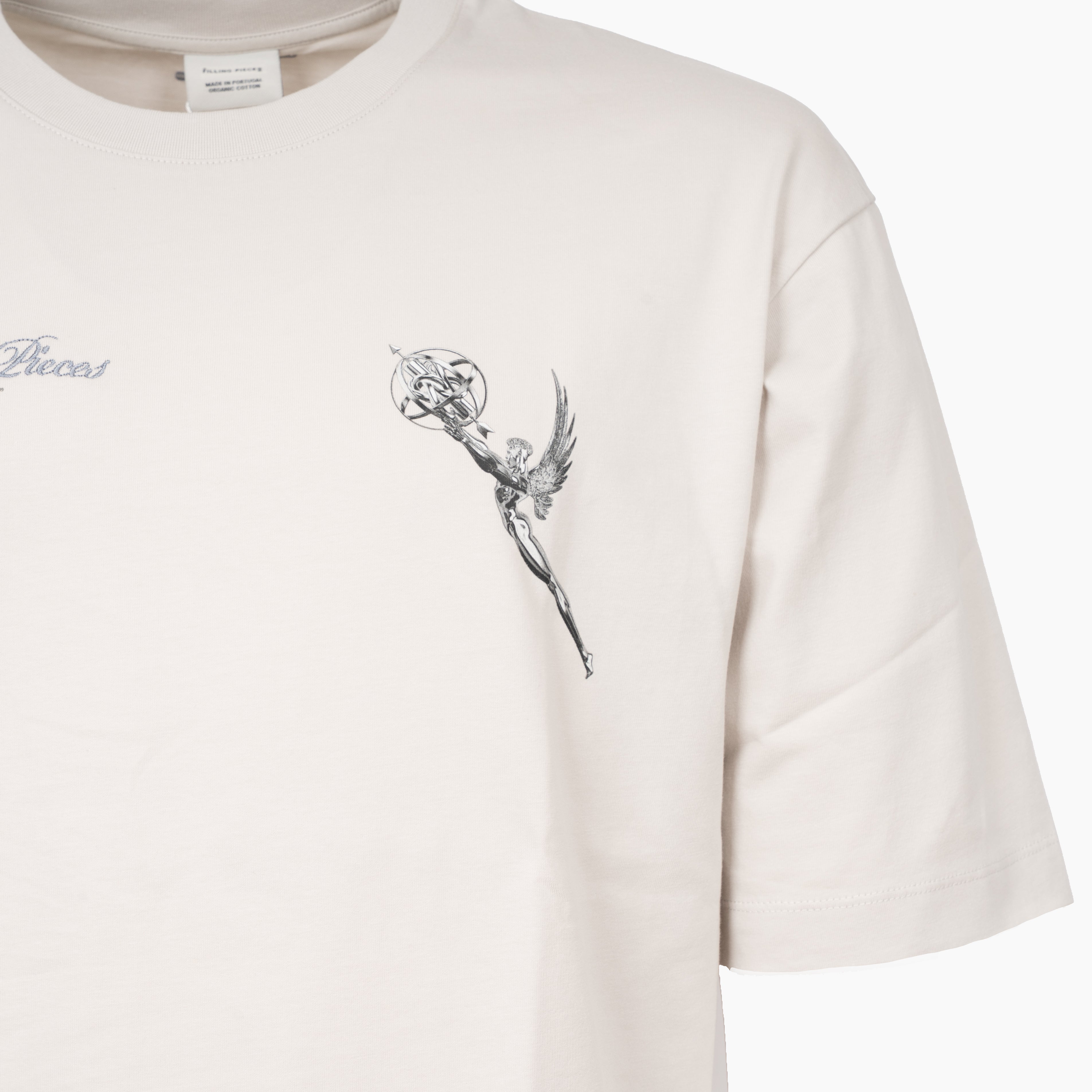 Filling Pieces T-Shirt Backprint Off-White | Boxy Chrome Trophy Black