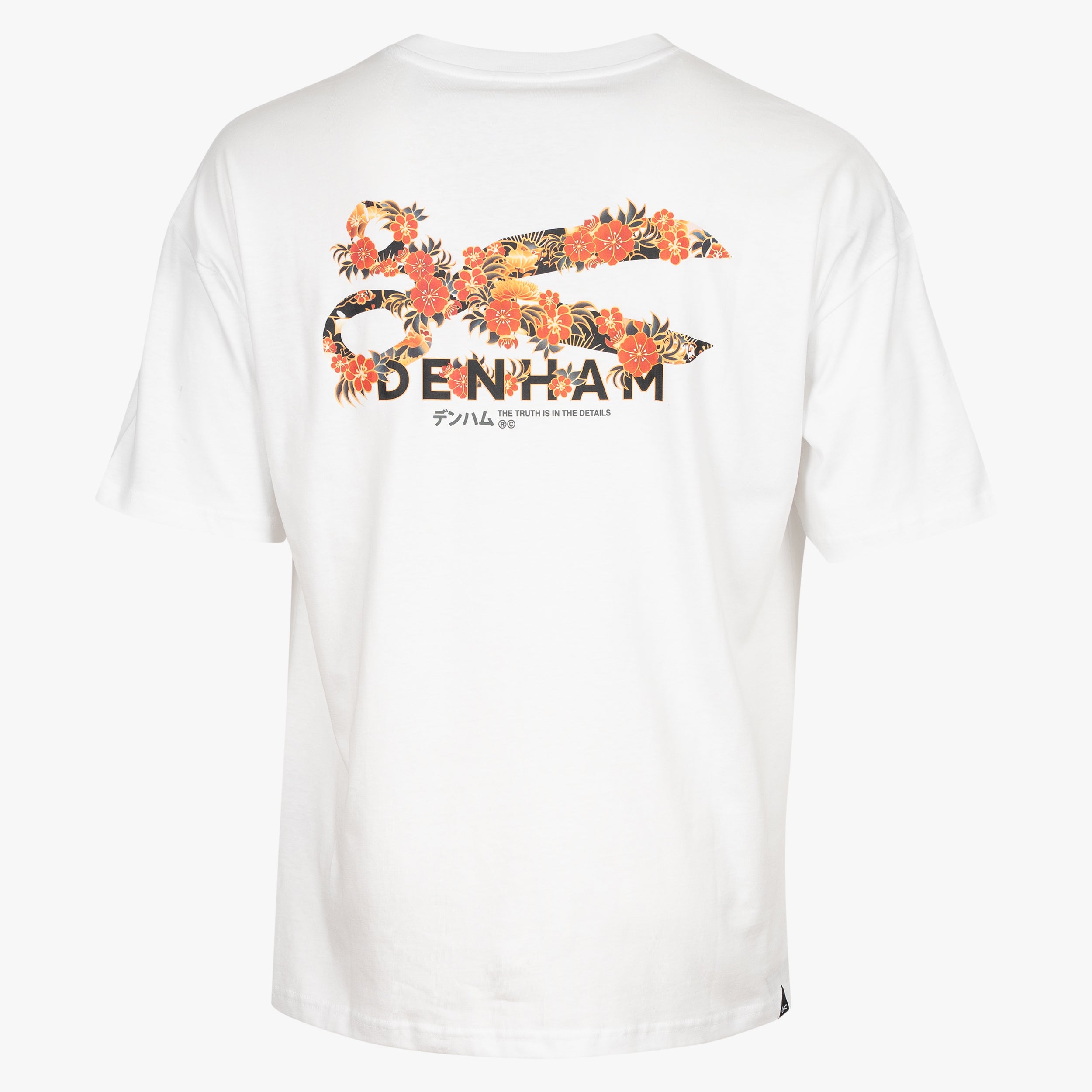 Denham T-Shirt Backprint Wit | Flowy Graphic Tee