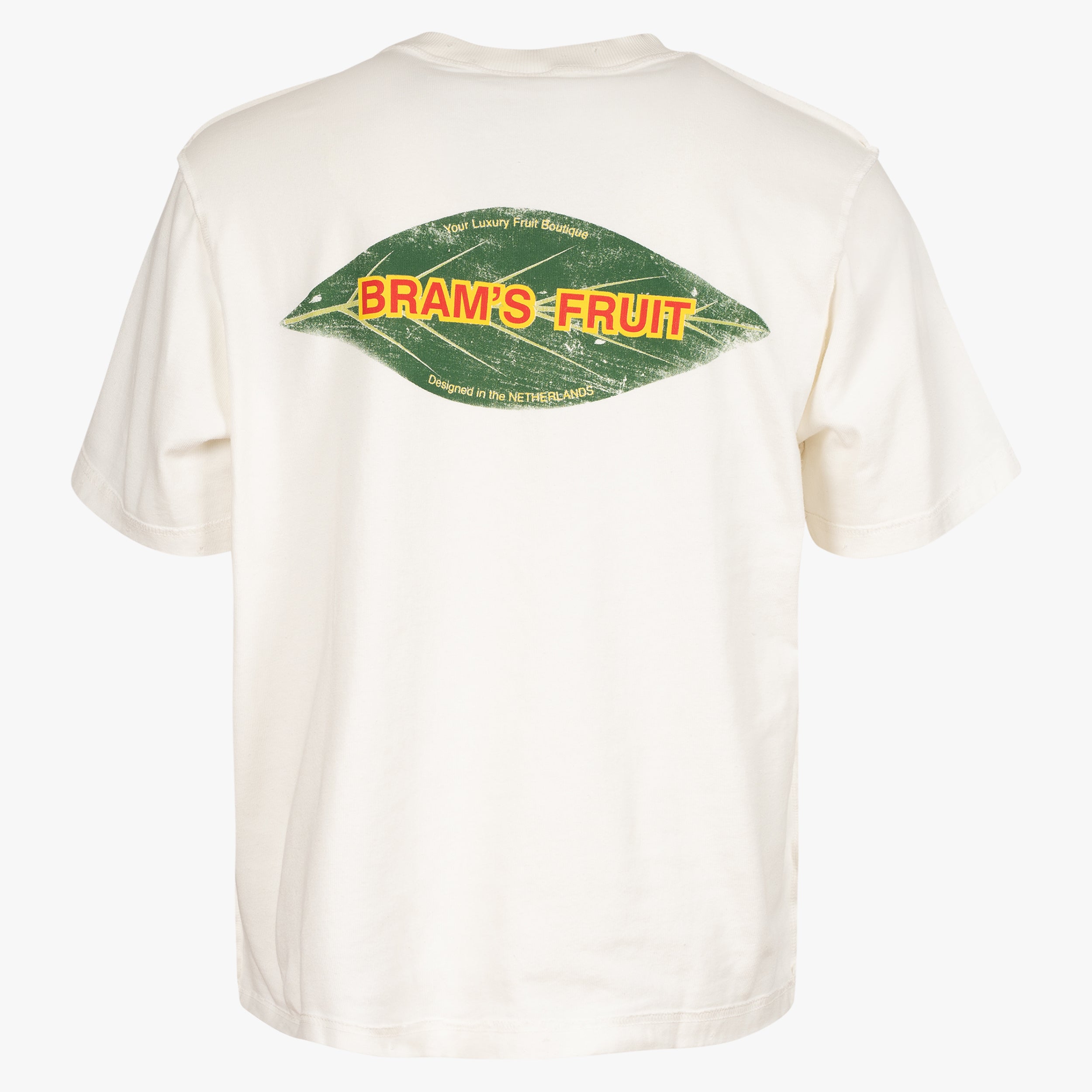 Bram's Fruit T-Shirt Backprint Off-White | Distressed Leaf