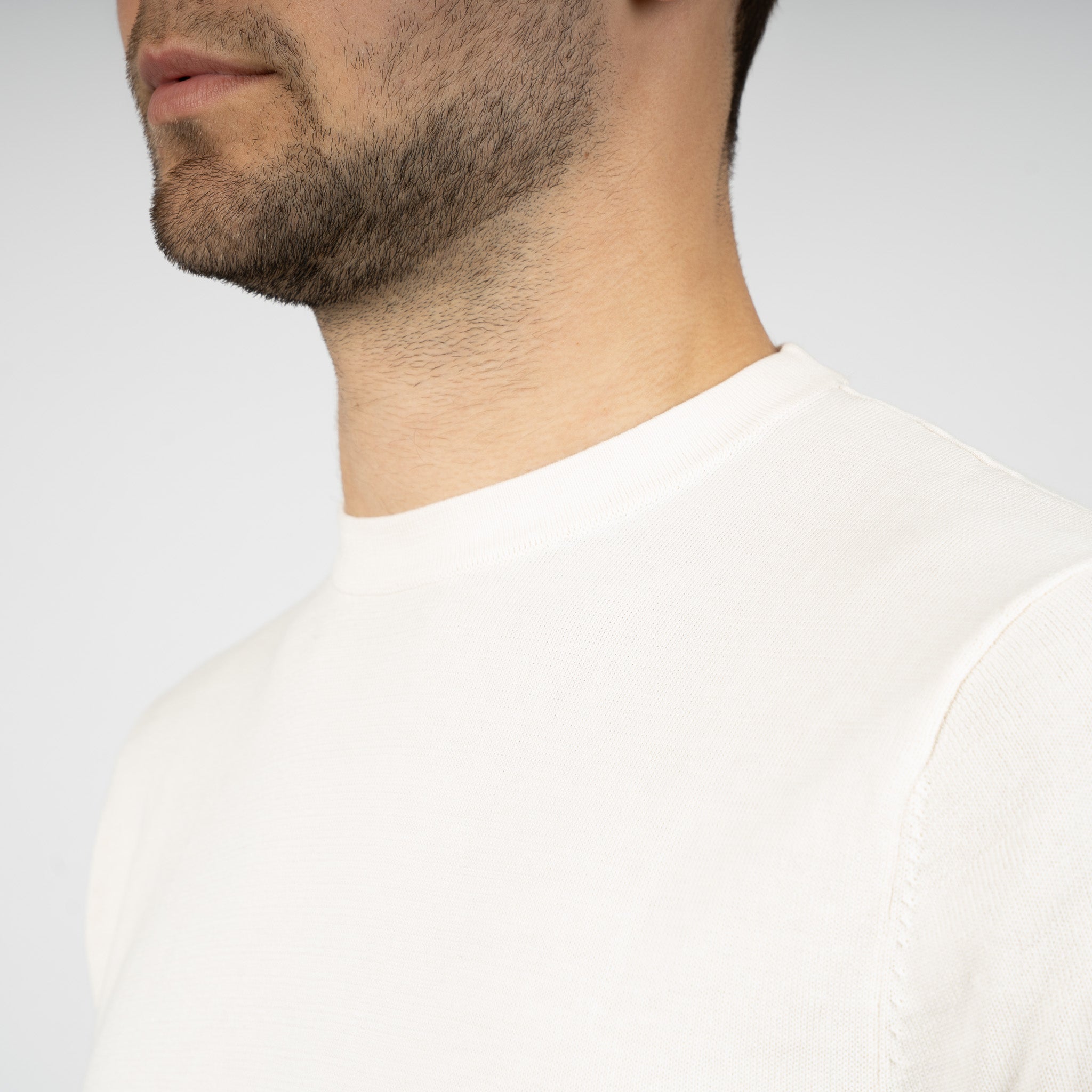 SEVEN DIALS Gebreid T-Shirt Creme | Faun