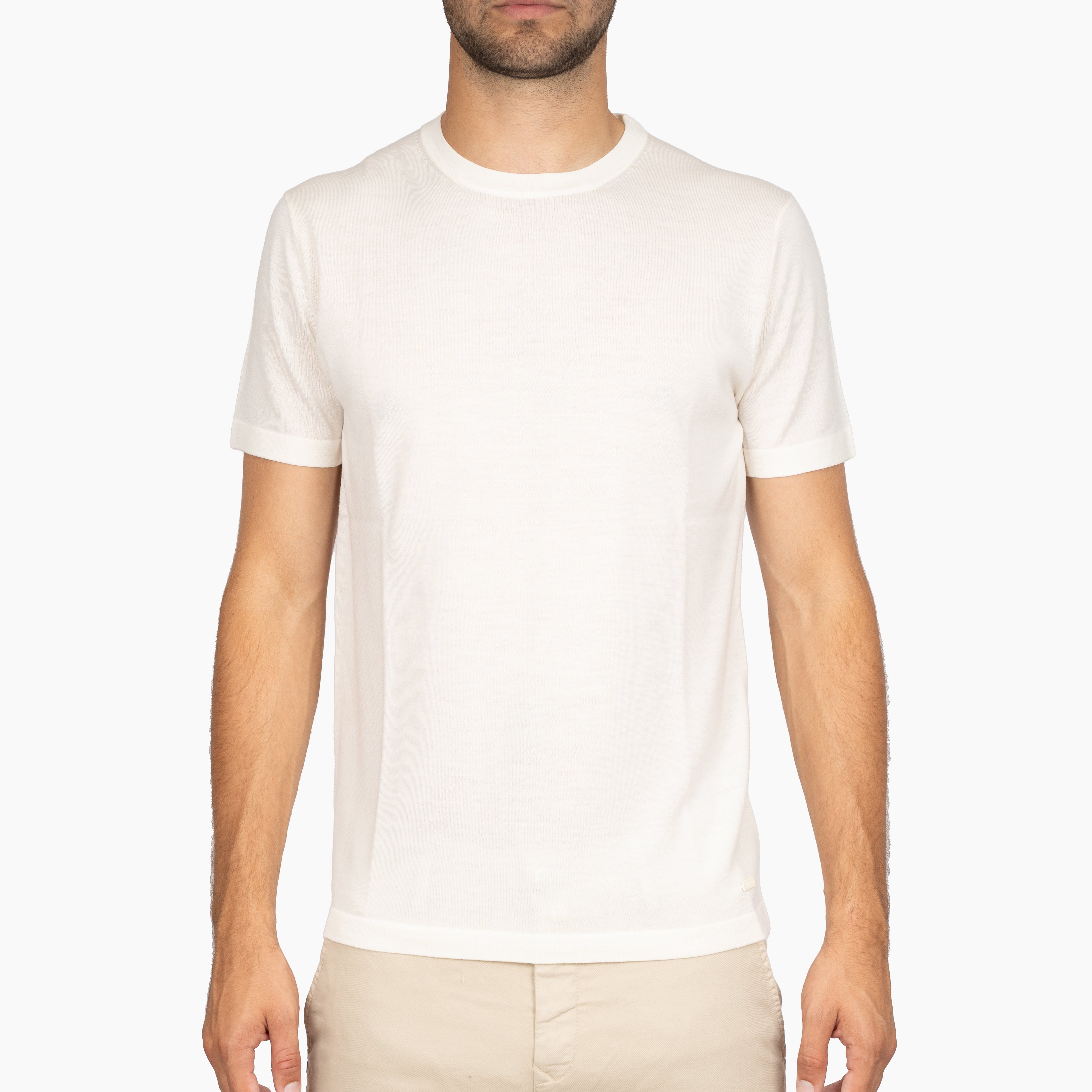 SEVEN DIALS Gebreid T-Shirt Off-White | Bain