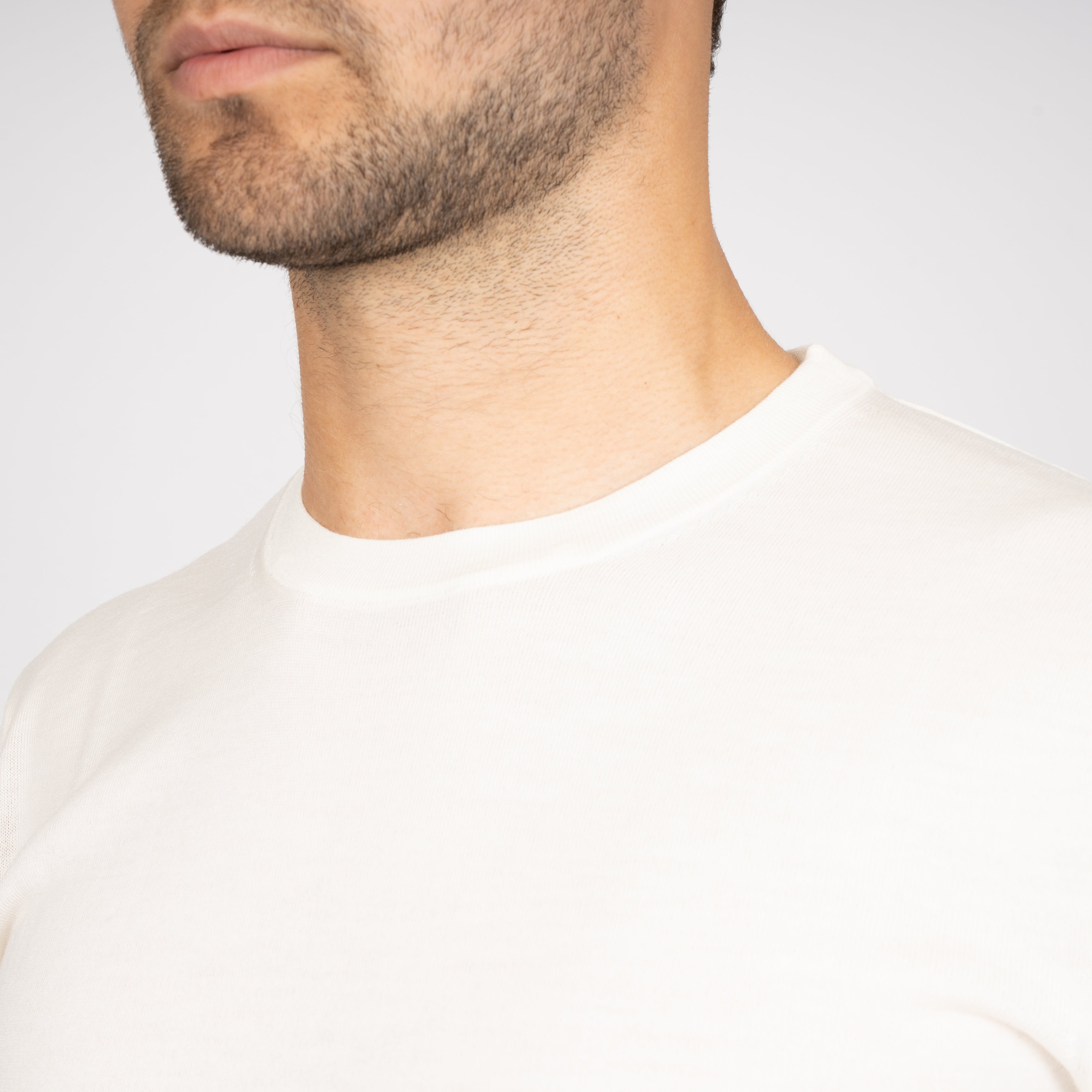 SEVEN DIALS Gebreid T-Shirt Off-White | Bain
