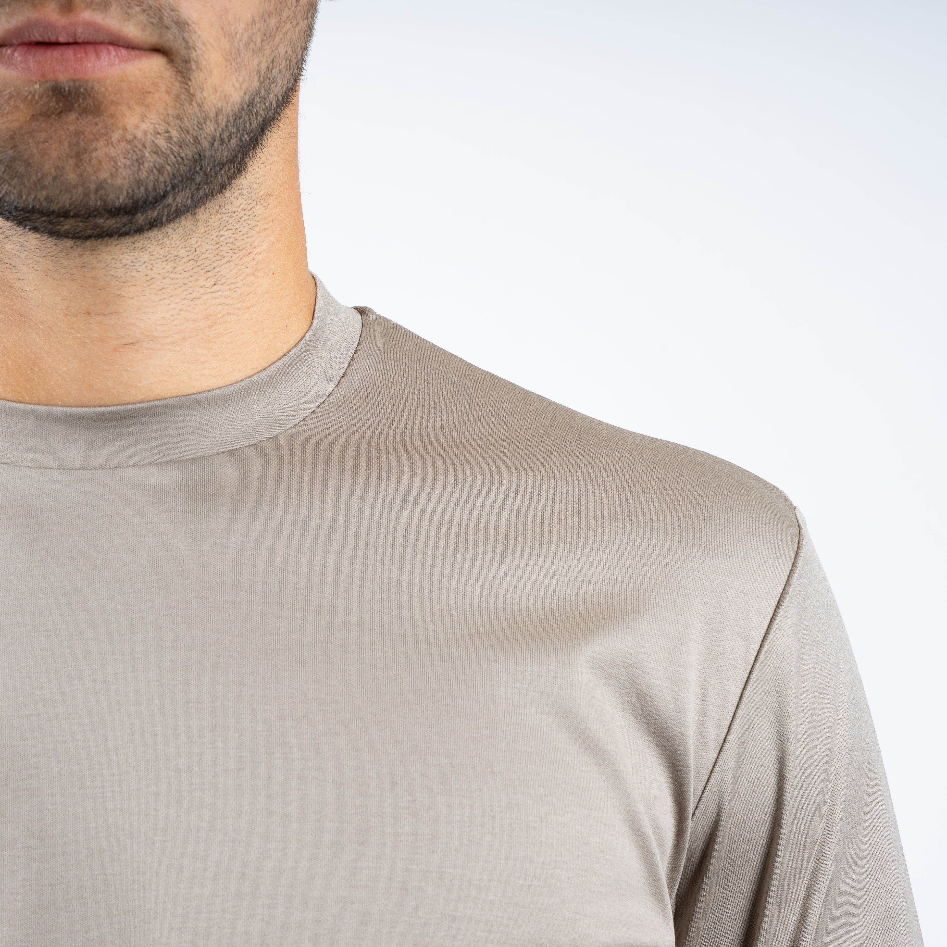 Valenza Longsleeve T-Shirt Beige | Interlock Supima T-Shirt L/S