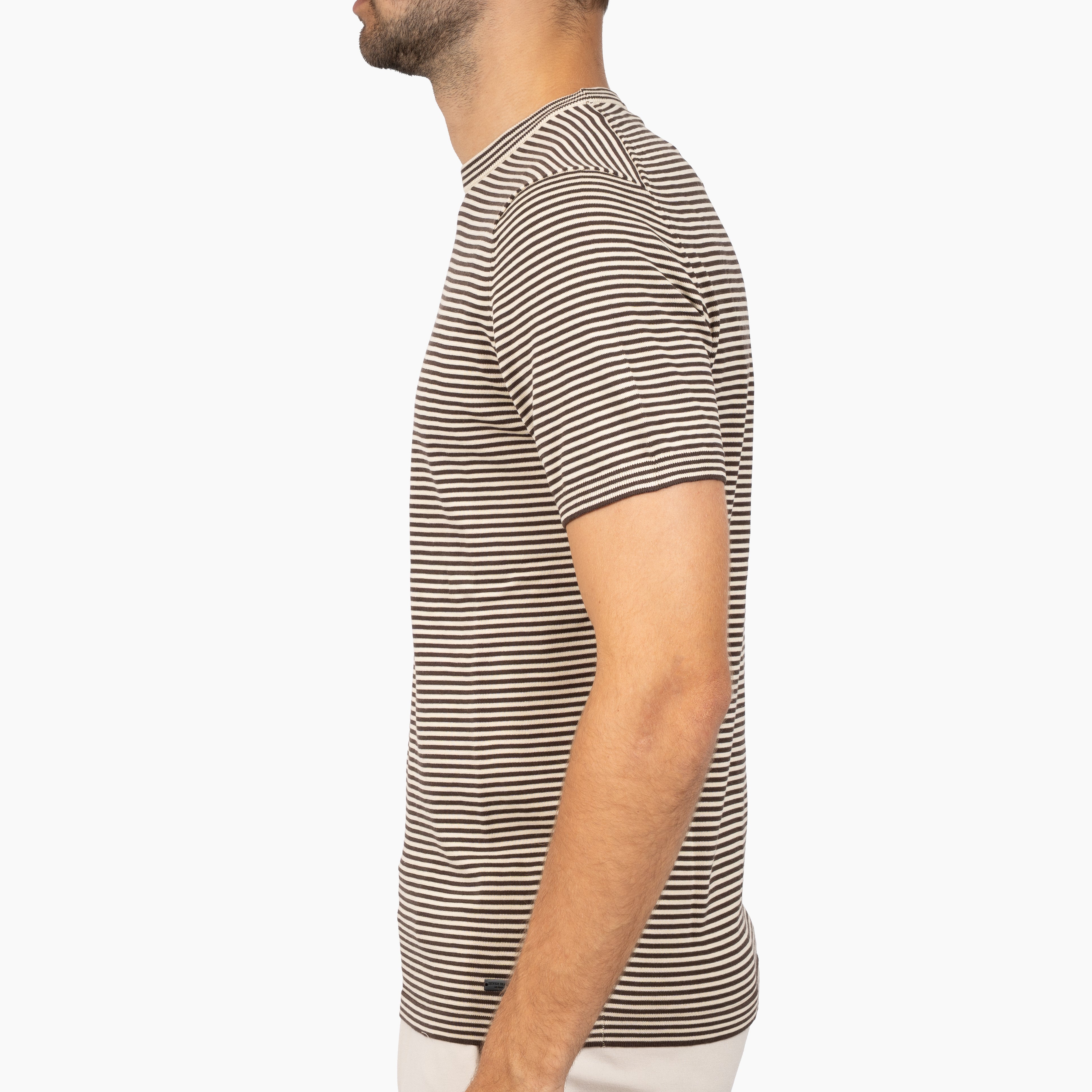 SEVEN DIALS Gebreid T-Shirt Bruin Gestreept | Charsly