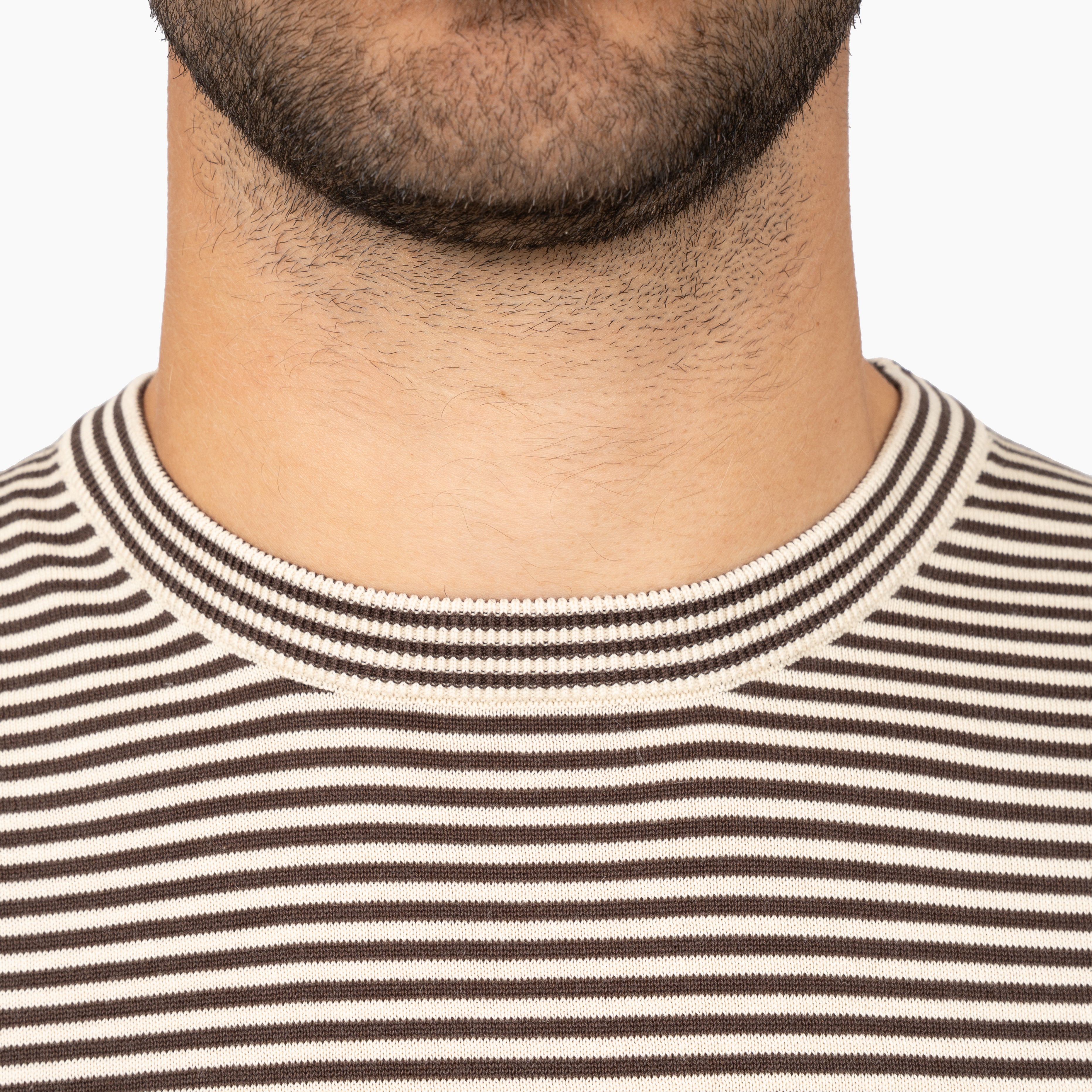SEVEN DIALS Gebreid T-Shirt Bruin Gestreept | Charsly